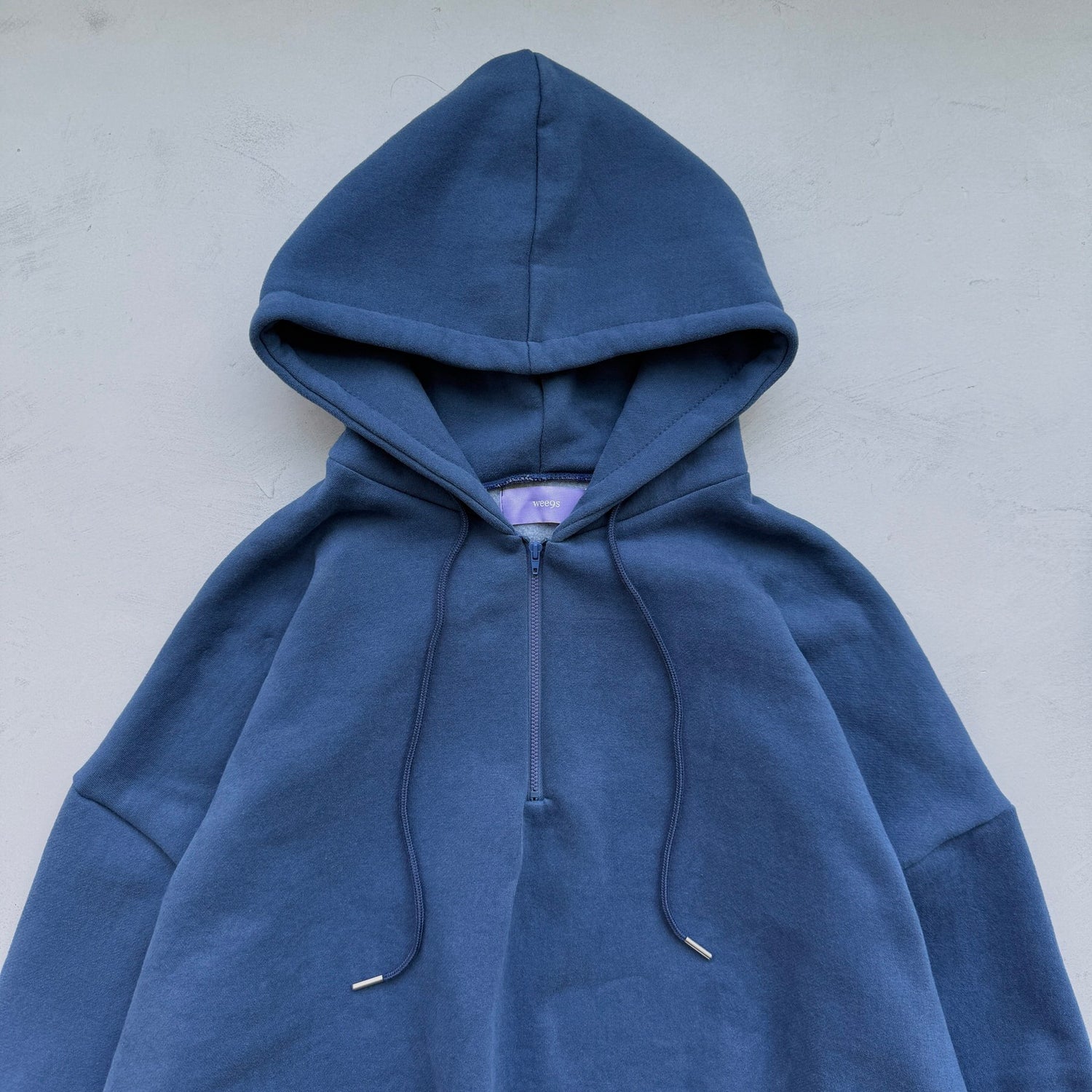 【SAMPLE】half zip loose hoodie / navy