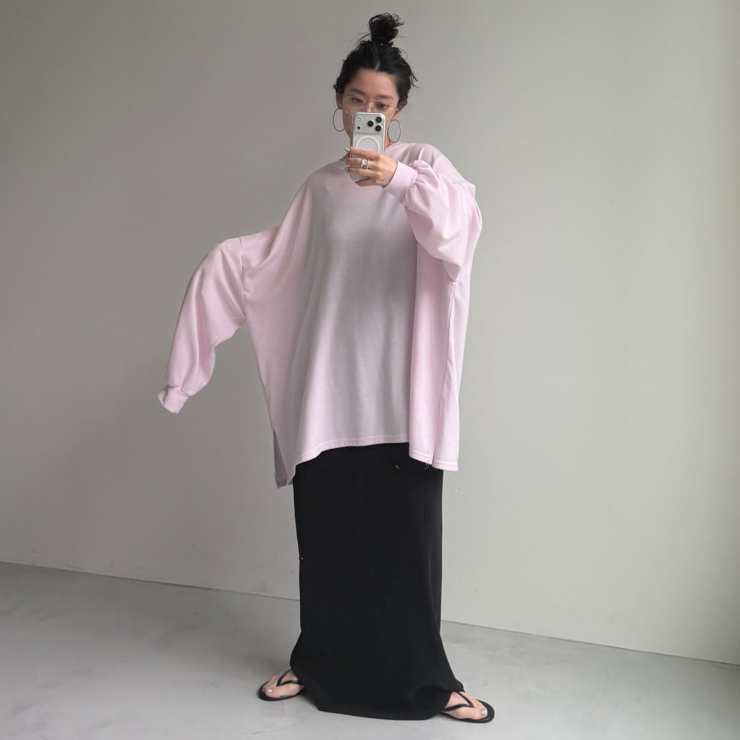 super loose light sweatee / baby pink [3size]