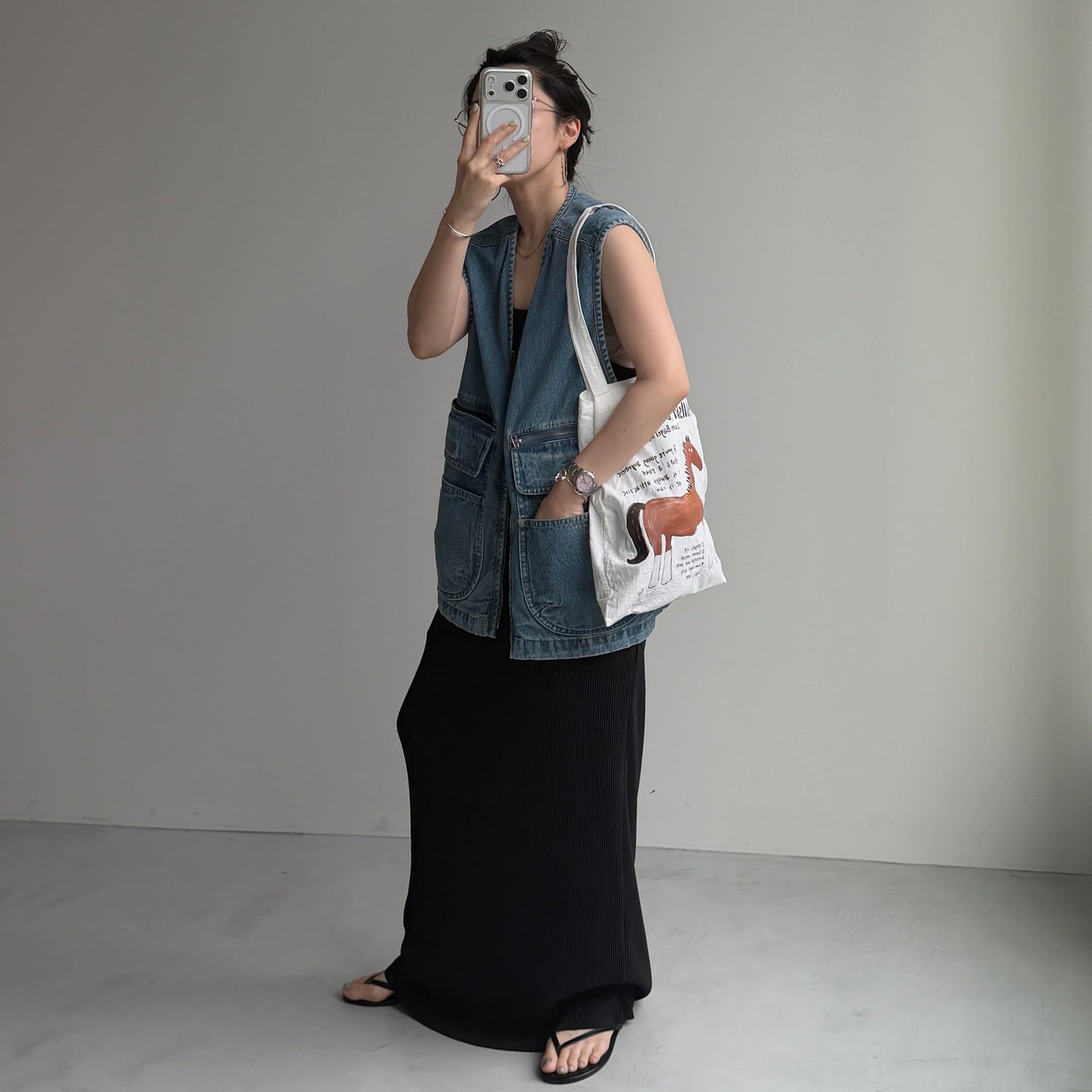8 pockets BUDDY DENIM VEST / blue