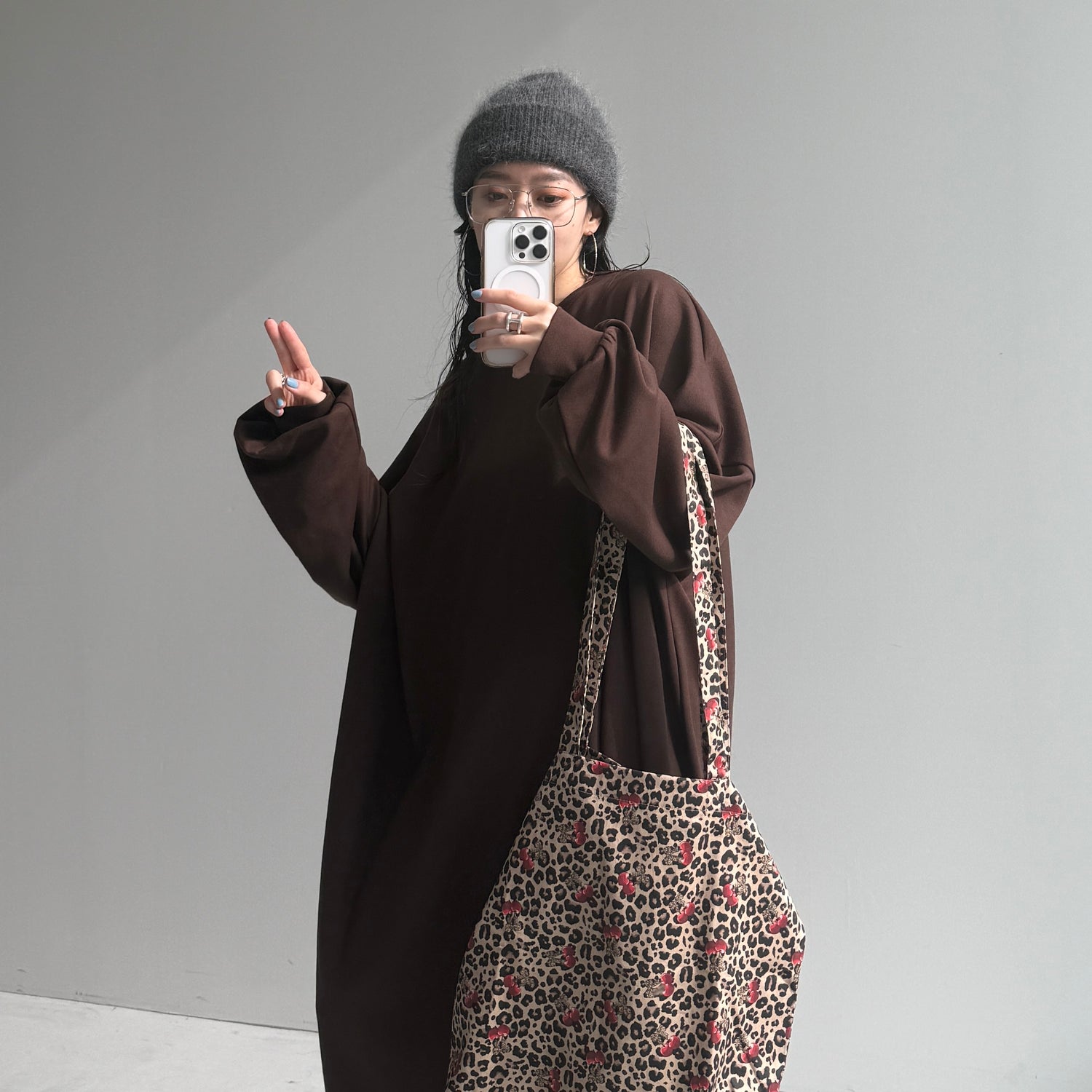 super loose light sweatee one piece / brown