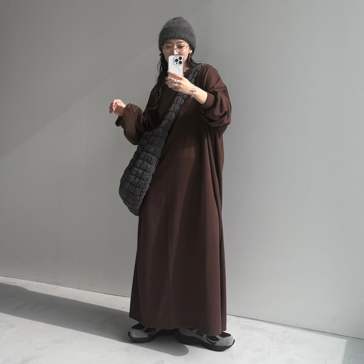 super loose light sweatee one piece / brown