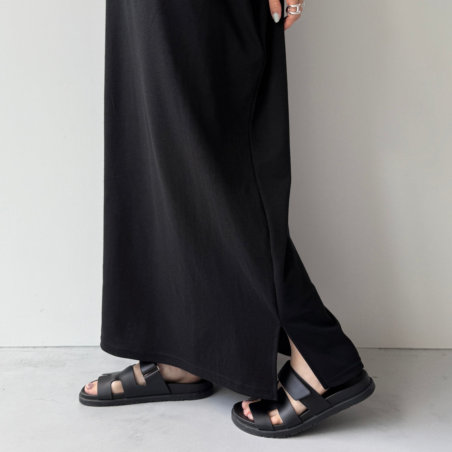 HANSODE super loose light sweatee one piece / black [3size]