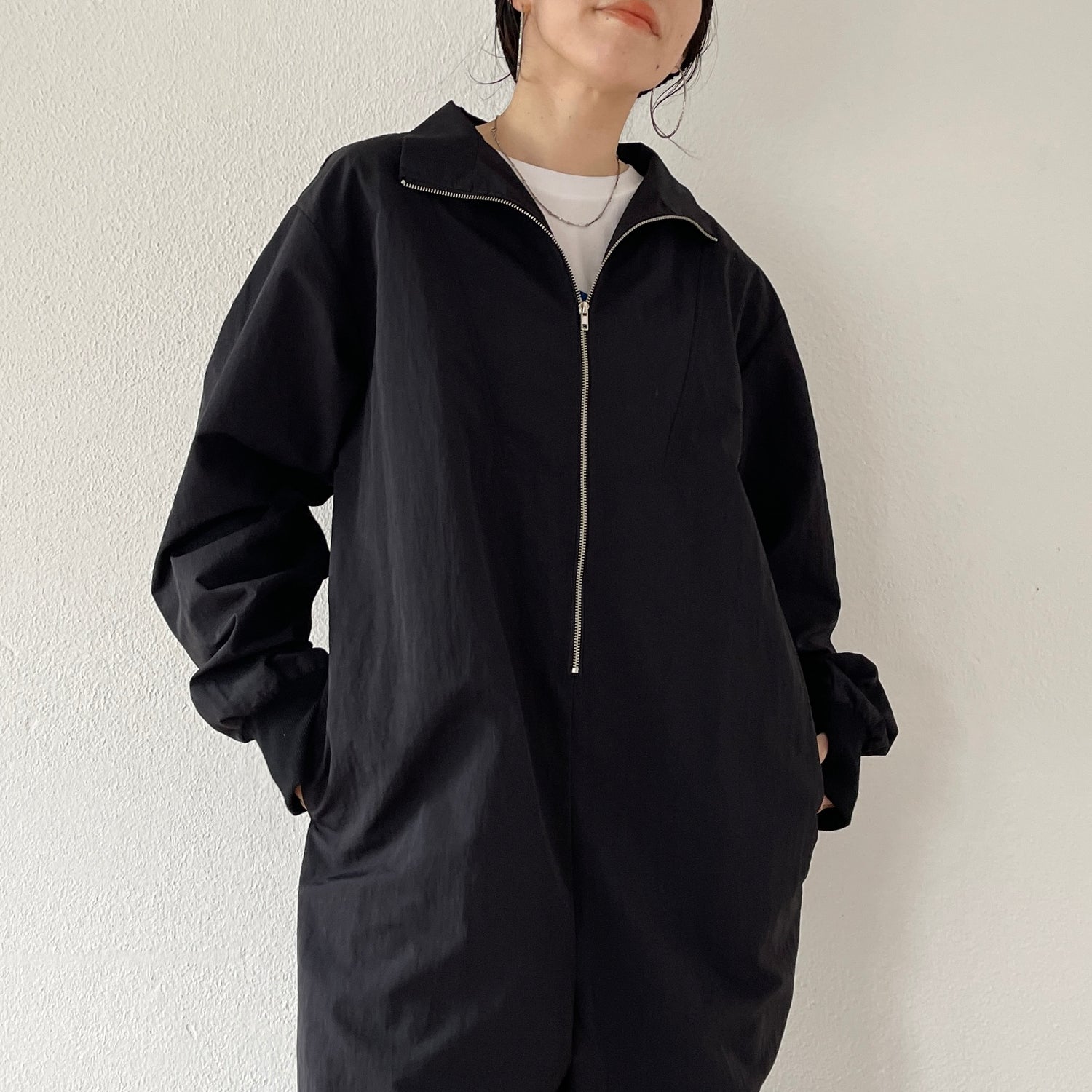 ENOF zip-up top ハーフジップ ◇人気のブラック - トップス