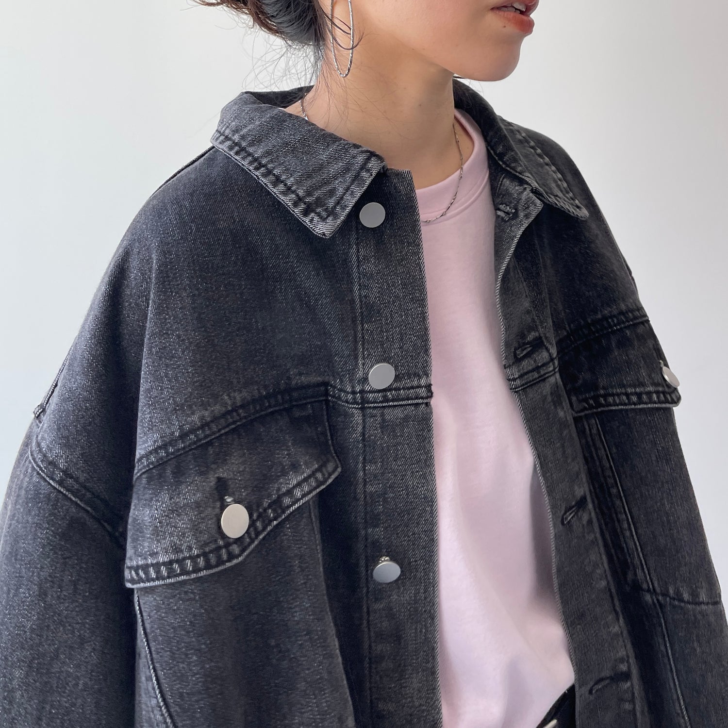 perfect silhouette buddy denim jacket / black