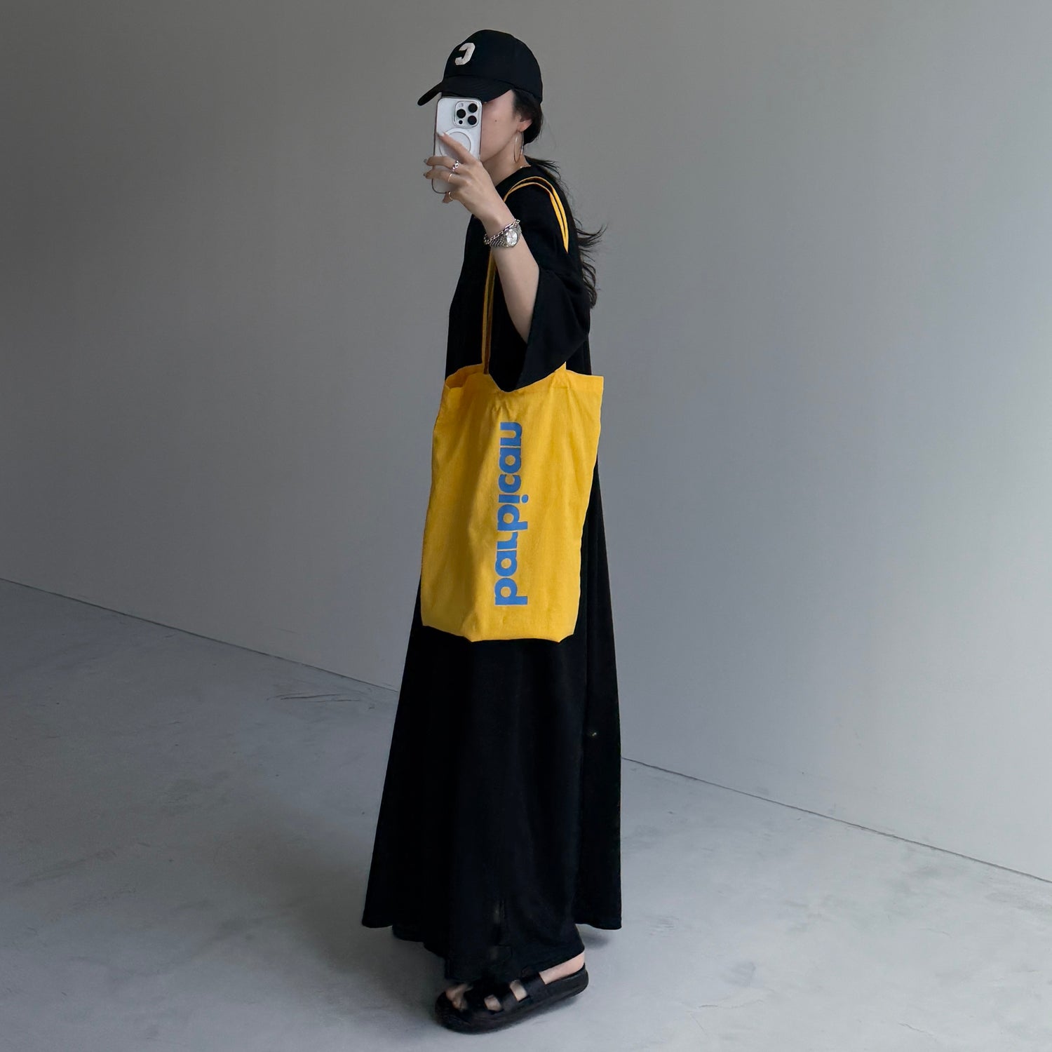 HANSODE super loose light sweatee one piece / black [3size]