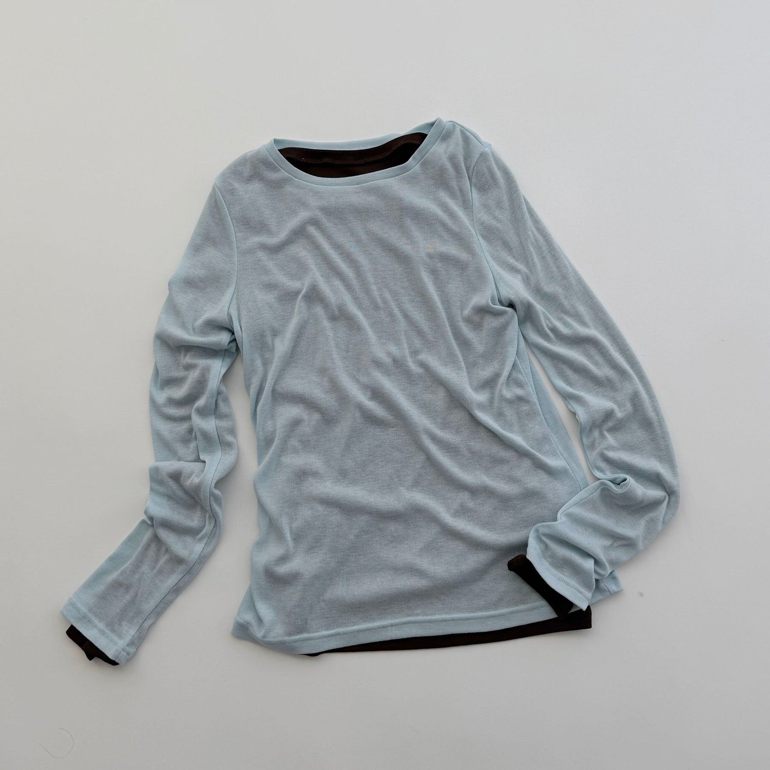 KASANE sheer tee / light blue