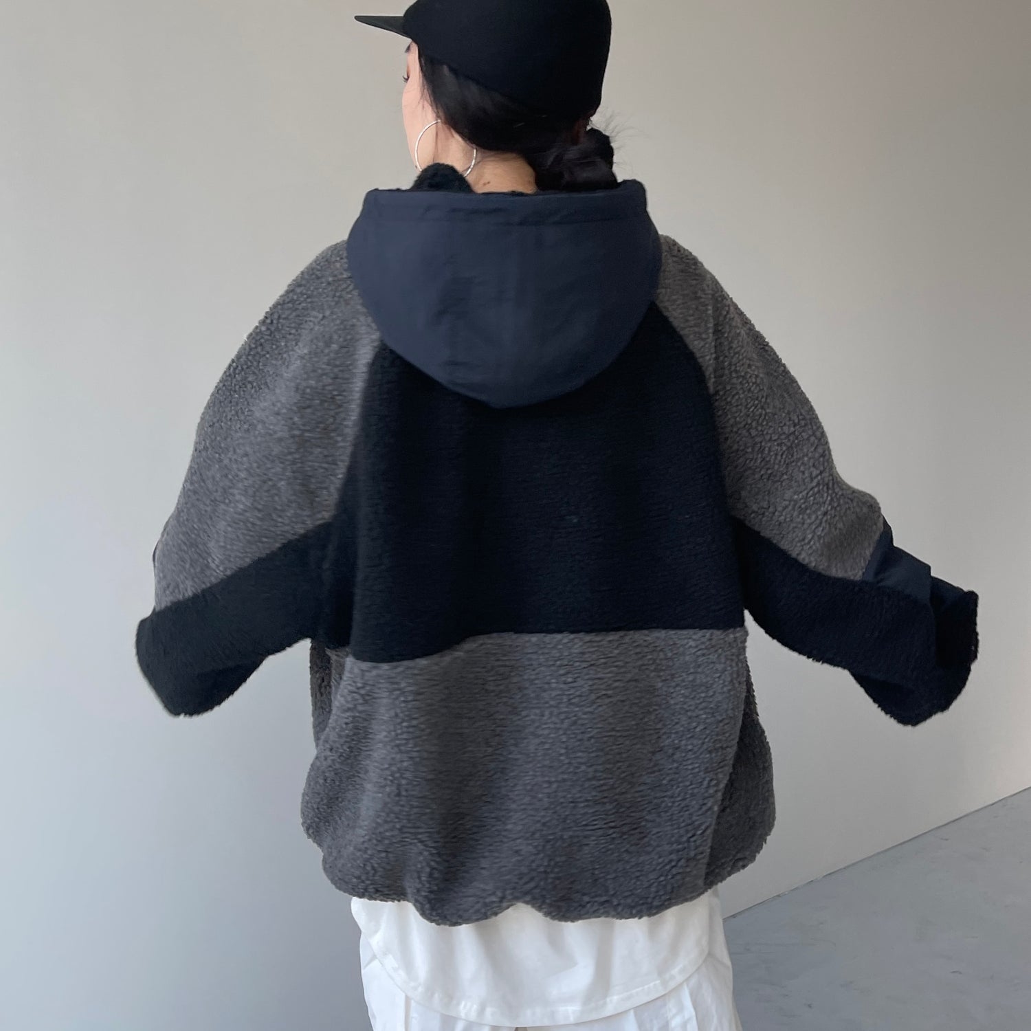 over size BOA hoodie blouson / navy