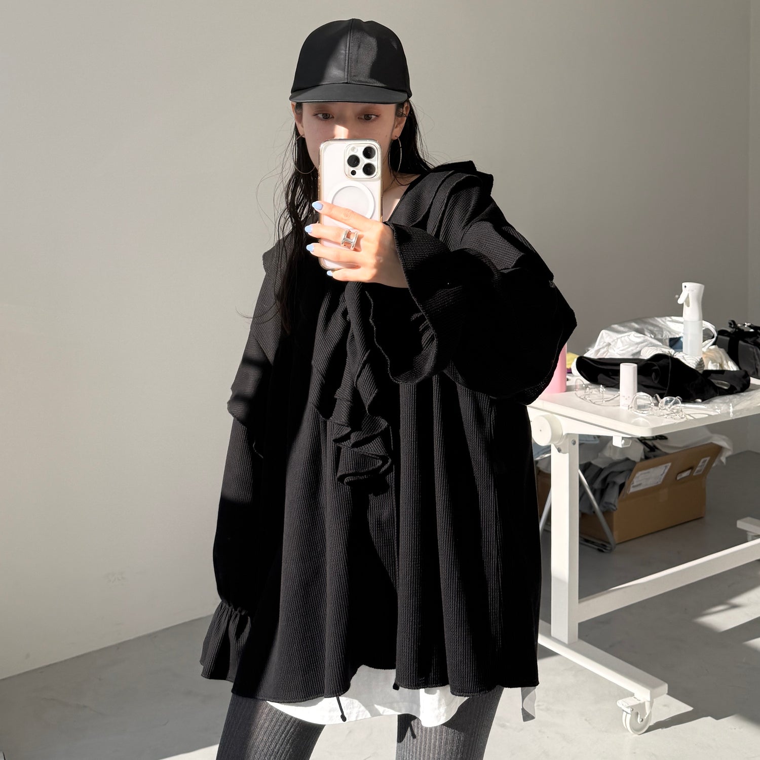 WAFFRILL TOPS / black