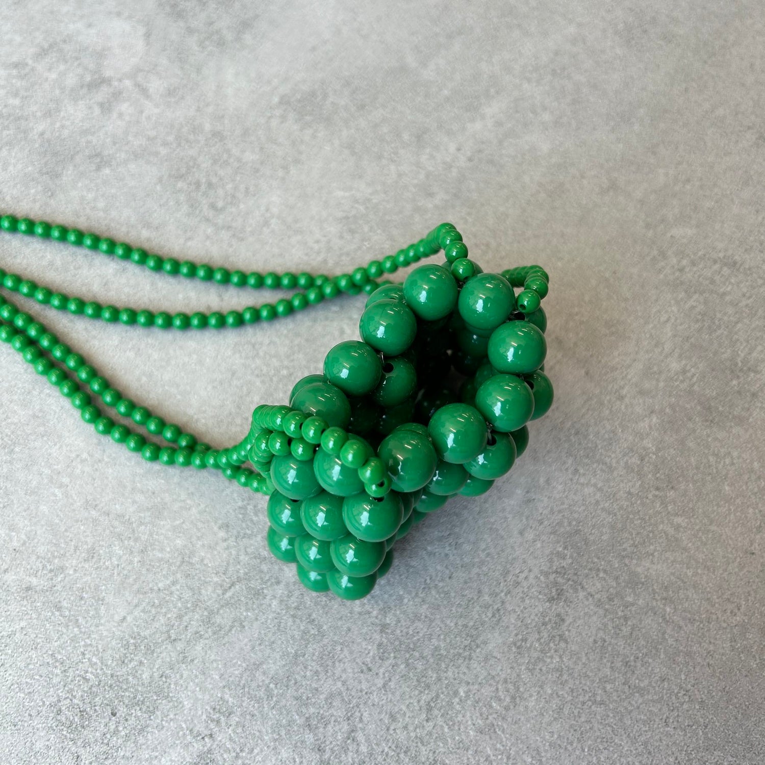 【SAMPLE】super mini beaded bag / green