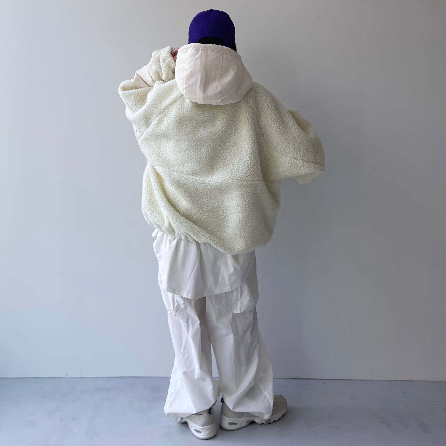 over size BOA hoodie blouson / ivory