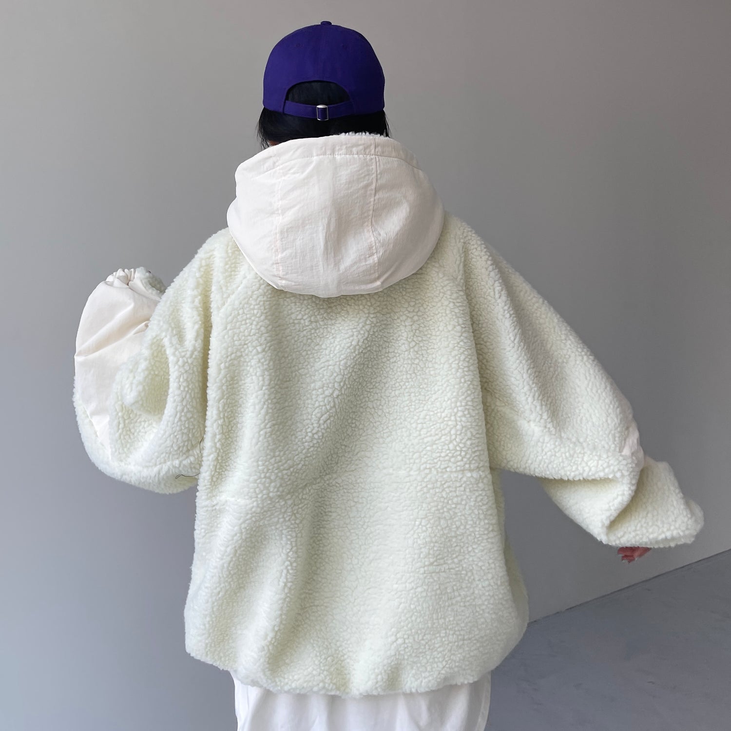 over size BOA hoodie blouson / ivory