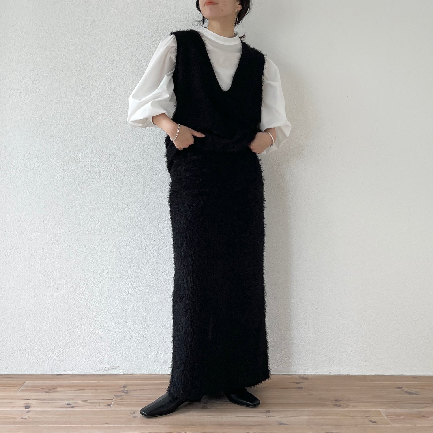 mop skirt / black [2size]