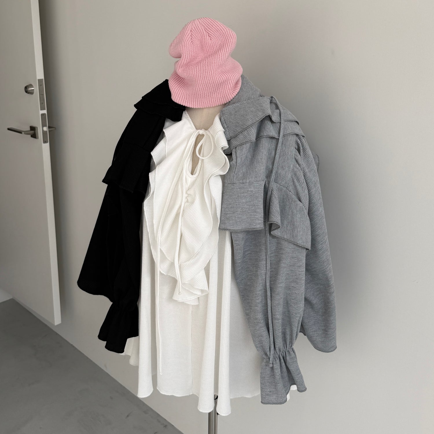 WAFFRILL TOPS / gray [ 袖タック有 or 無 ]