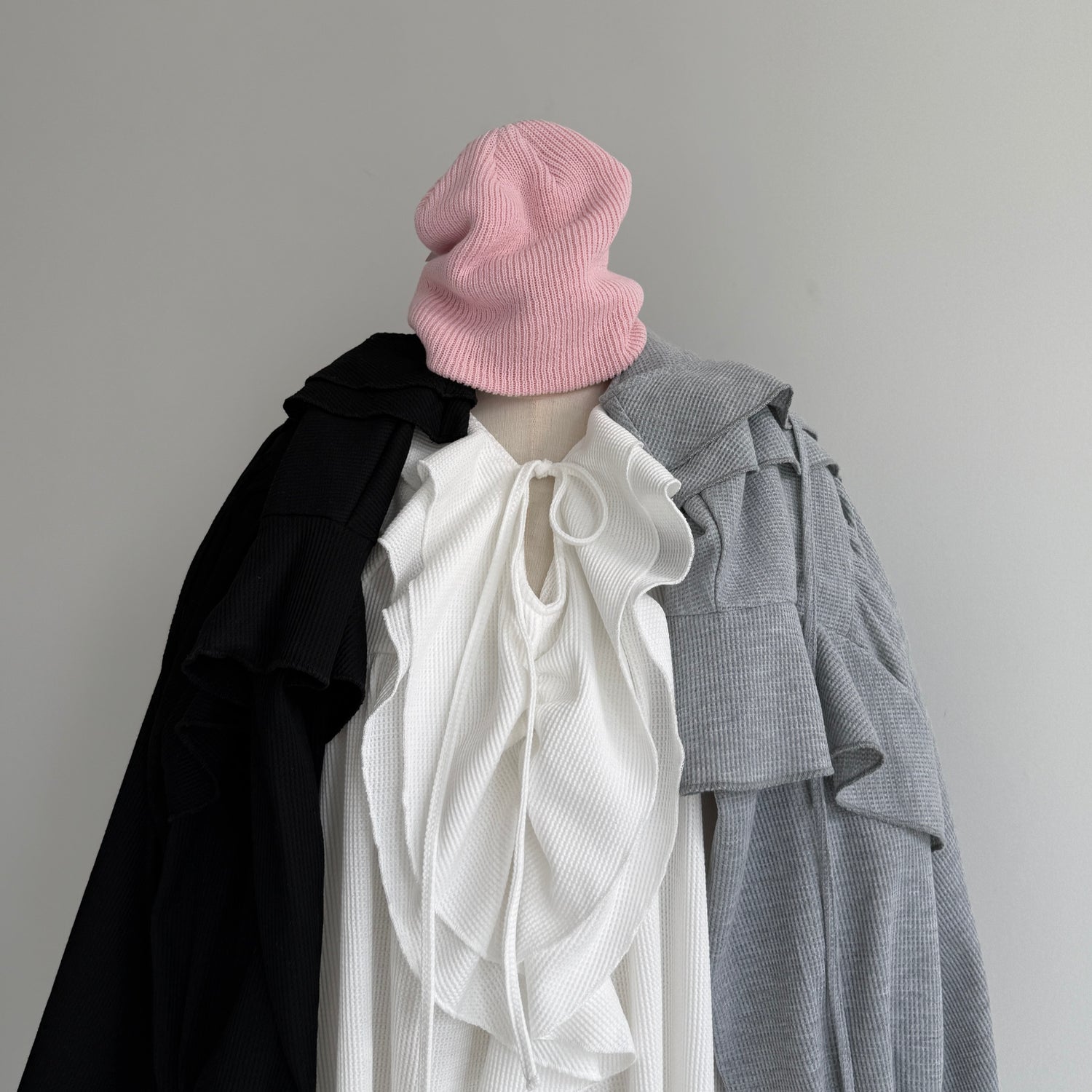 【SAMPLE】WAFFRILL TOPS / gray [ 袖タック有 or 無 ]