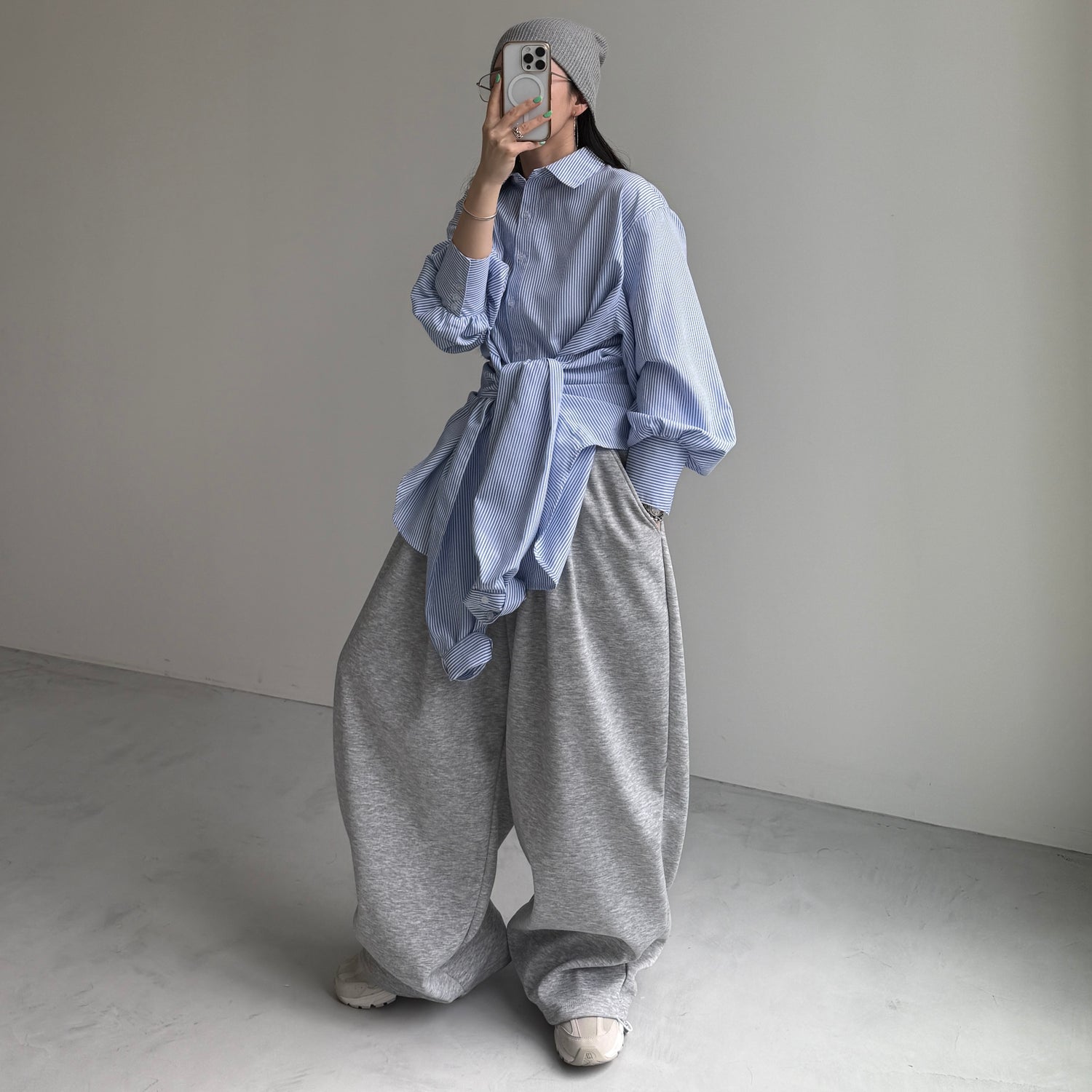 KOSHIMAKI stripe shirt / blue