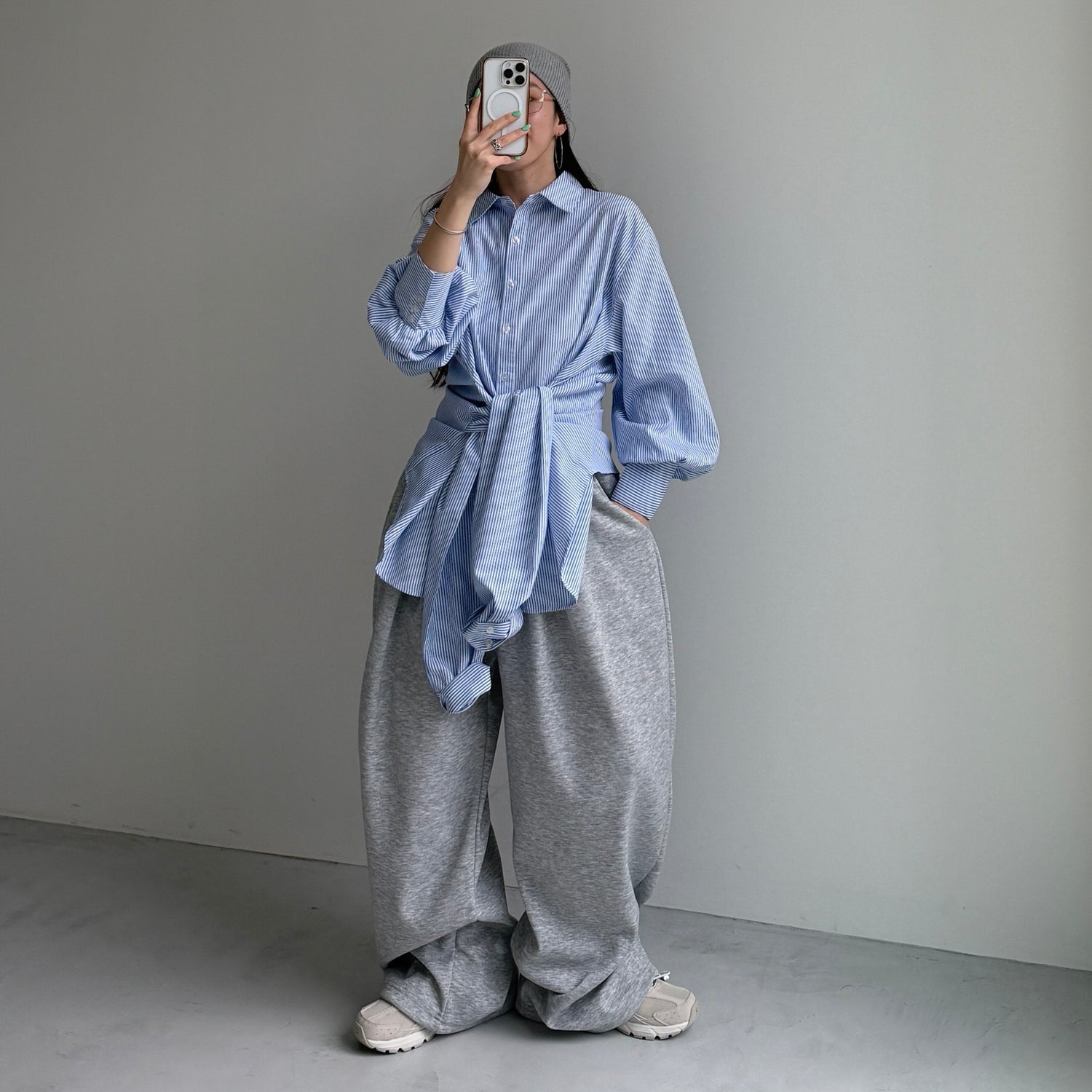 super loose sweat pants / gray