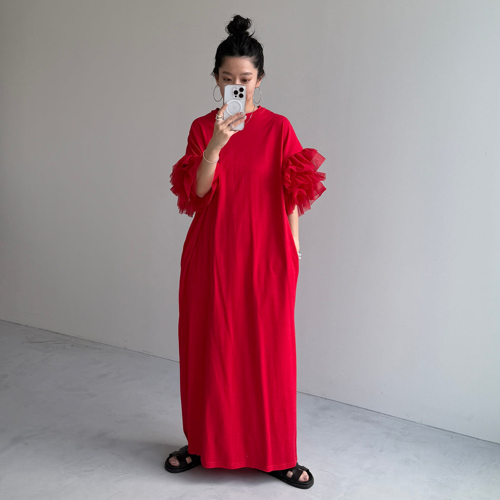 cheer frill one piece / red [2size] | wee9s | ウィークス