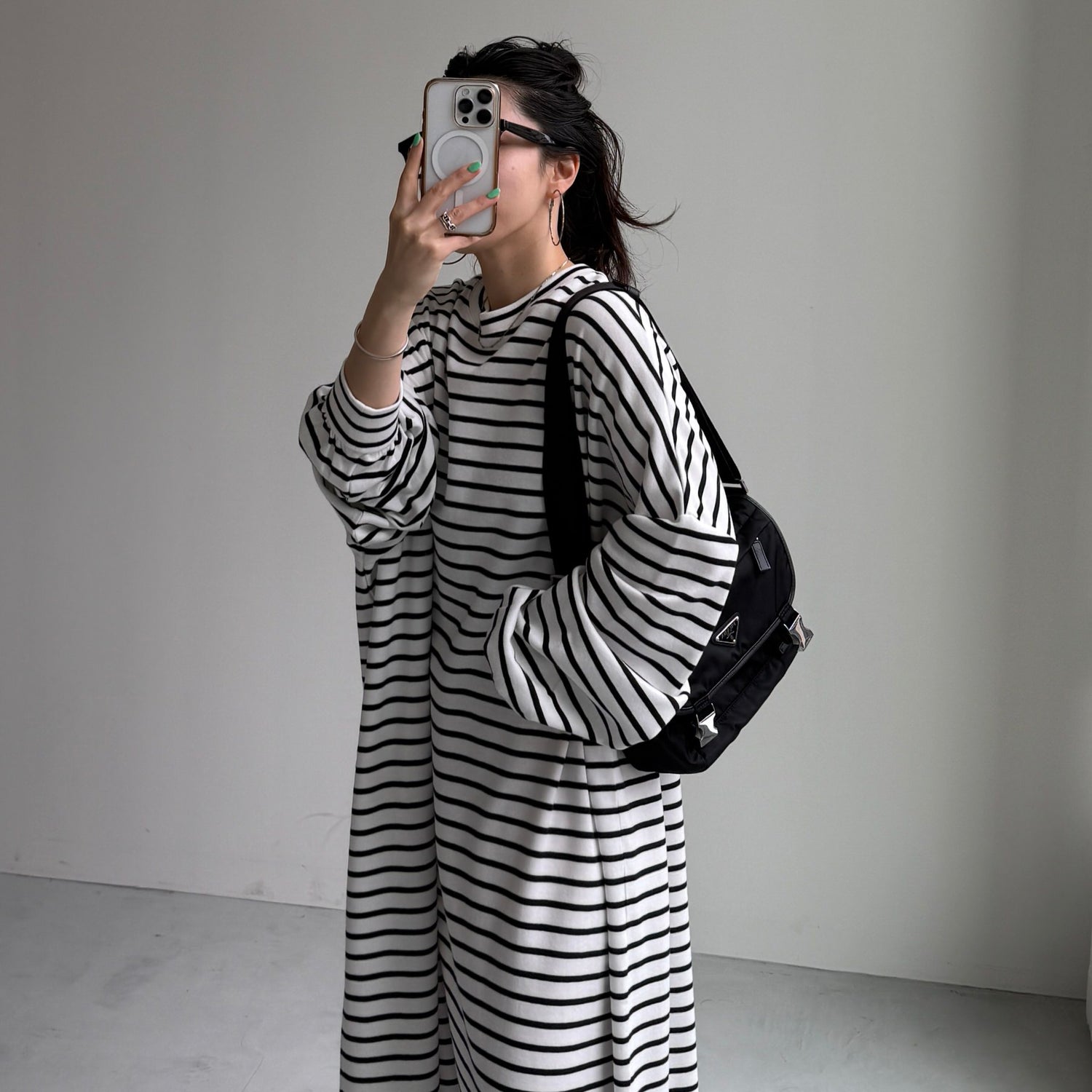 super loose light sweatee one piece / border