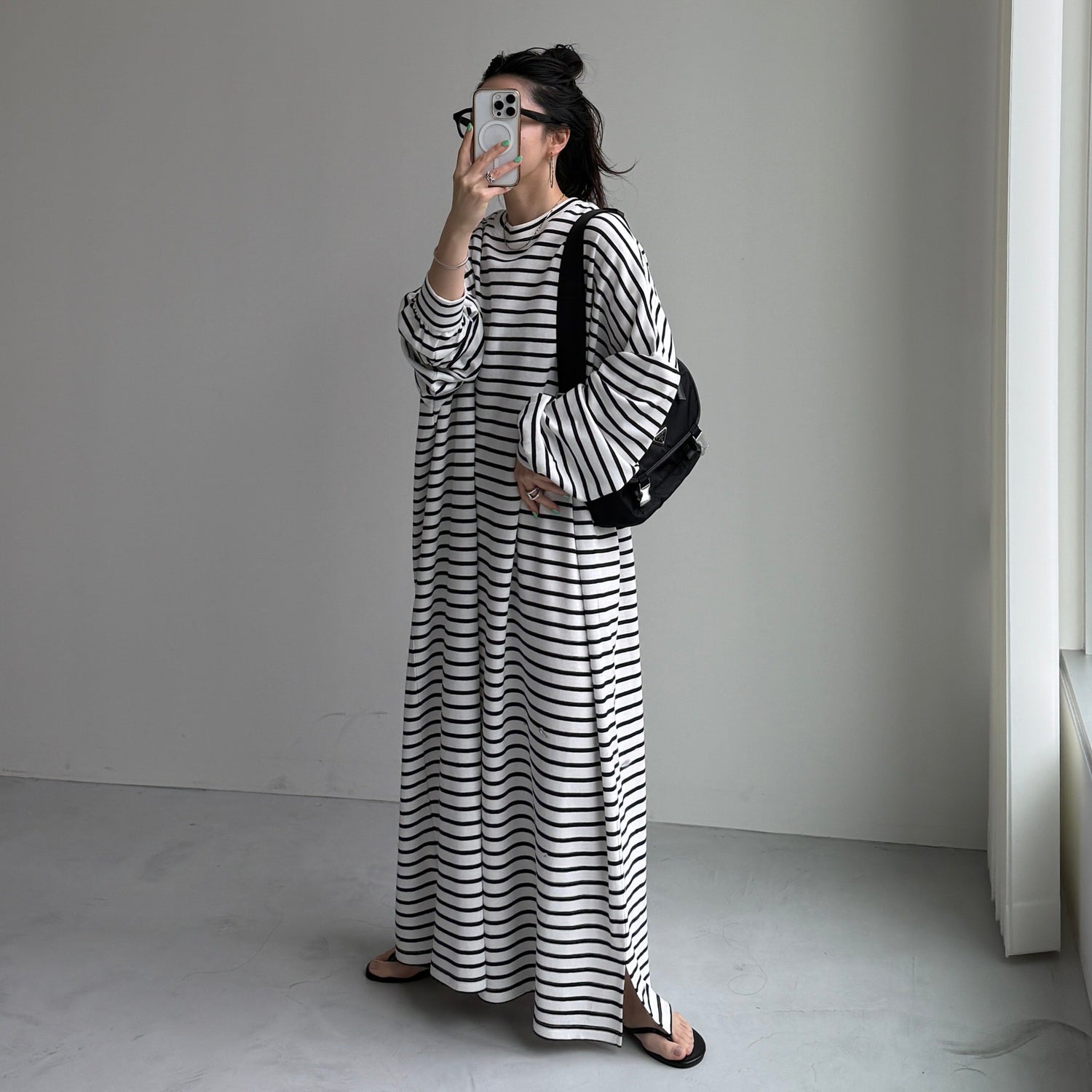 super loose light sweatee one piece / border