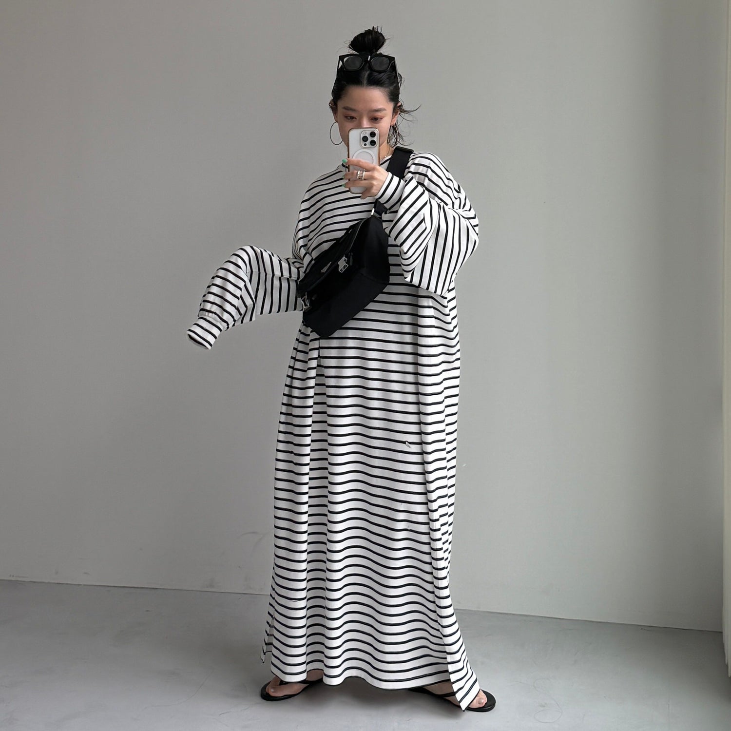 super loose light sweatee one piece / border