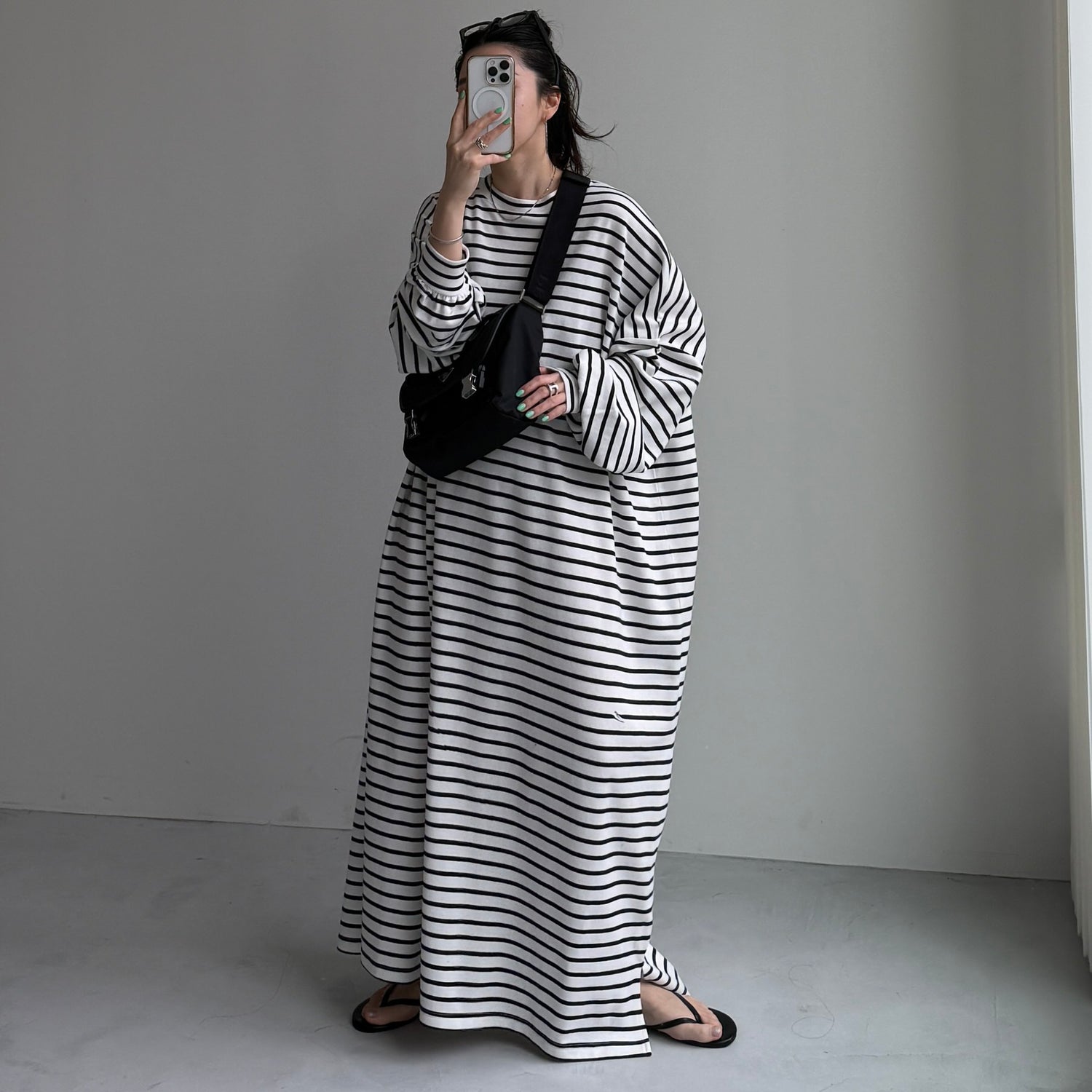 super loose light sweatee one piece / border
