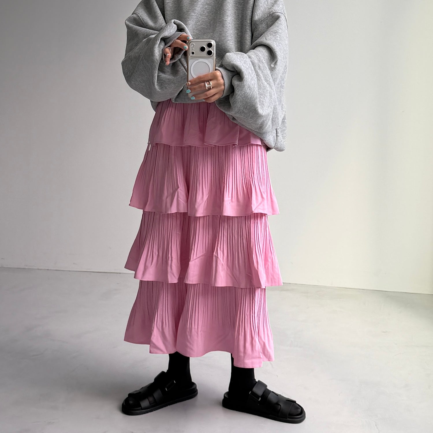flamenco skirt / baby pink