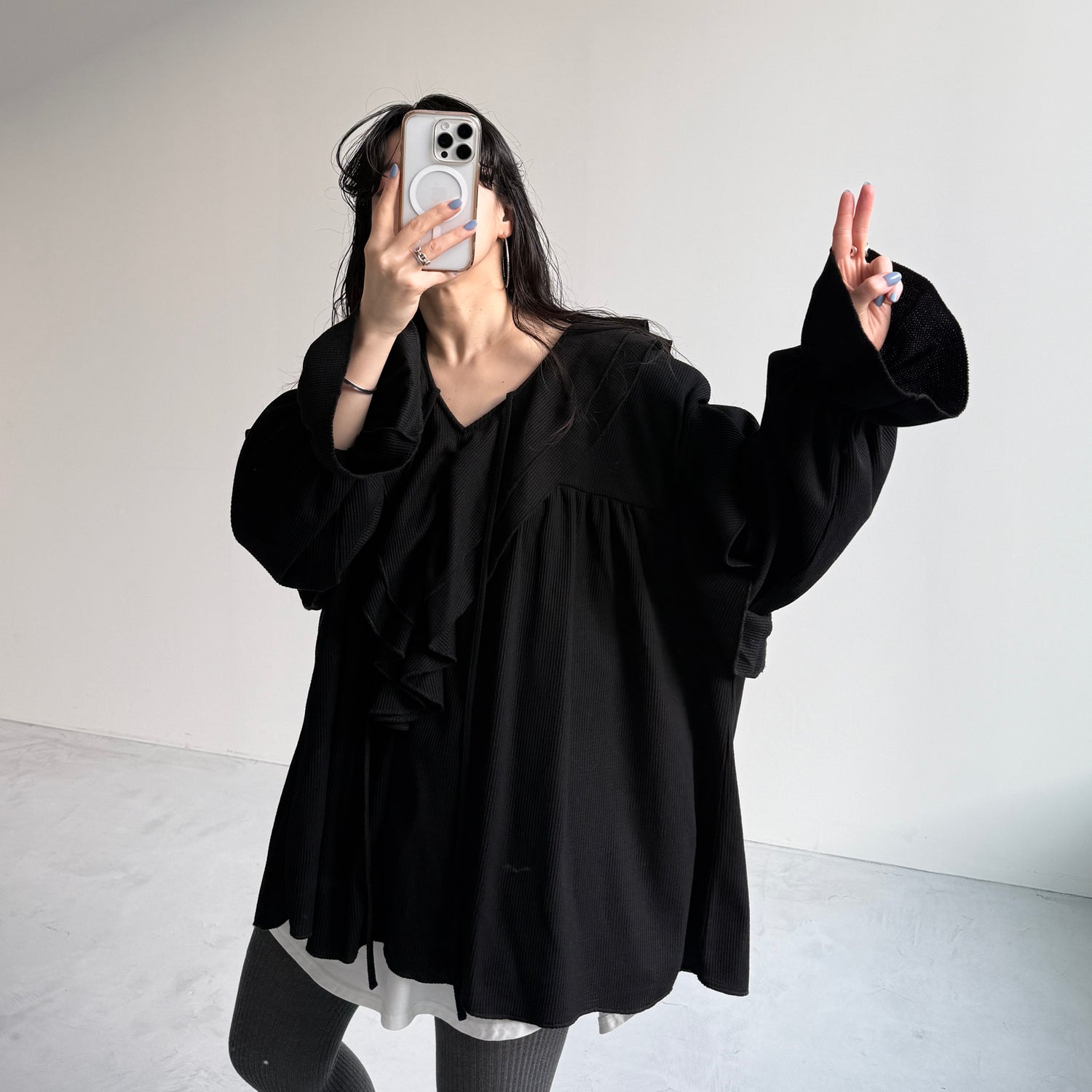 WAFFRILL TOPS / black