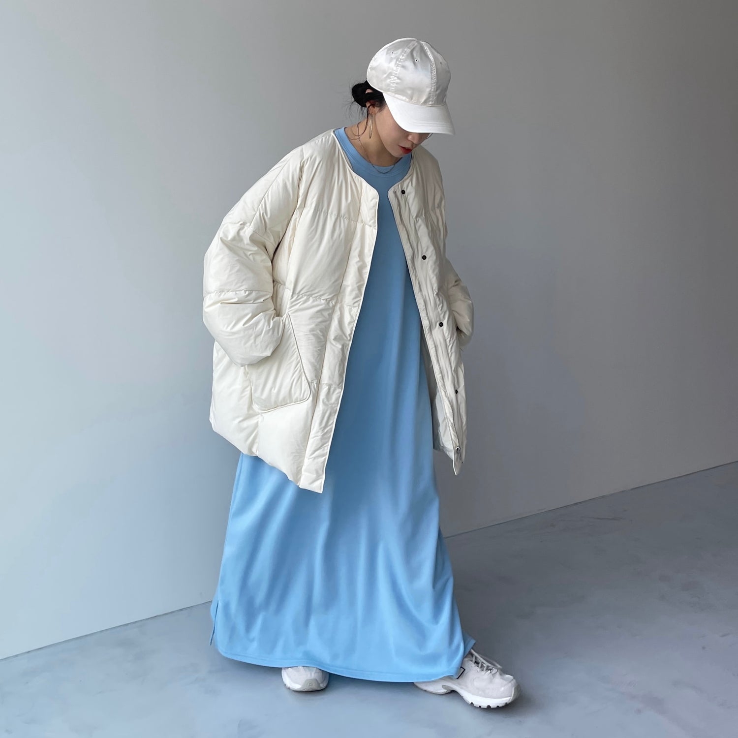 super loose light sweatee one piece / sky blue [3size]