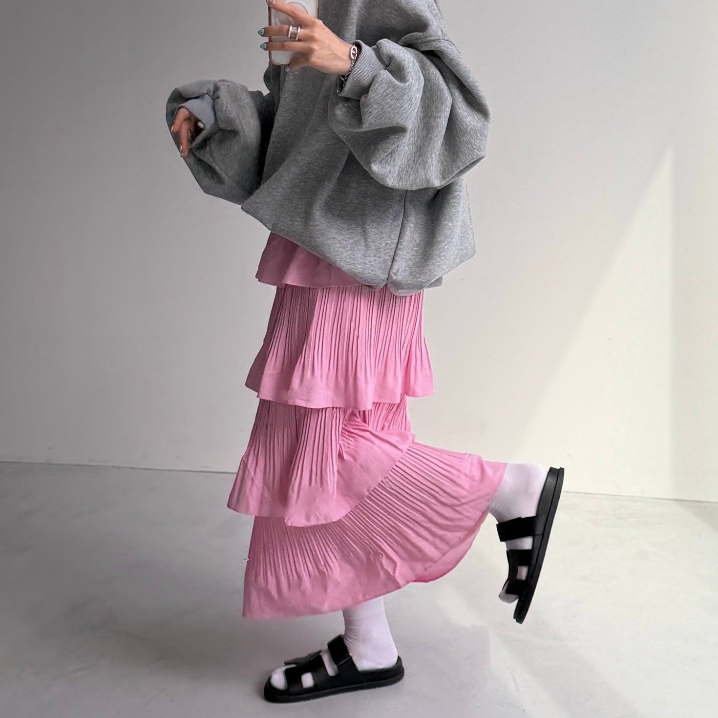flamenco skirt / baby pink