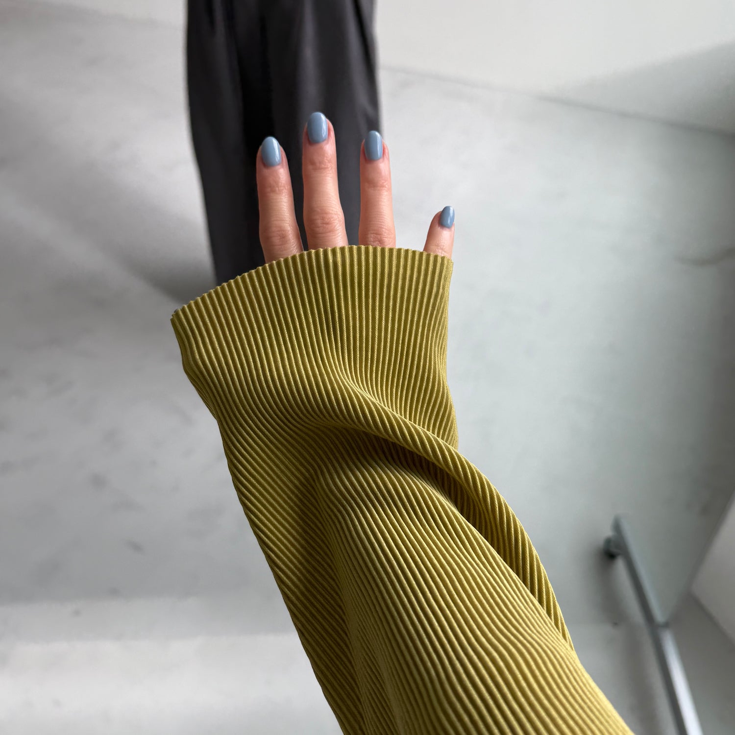 daily daily super stretch pleats tops / lime [プチハイ or クルーネック]