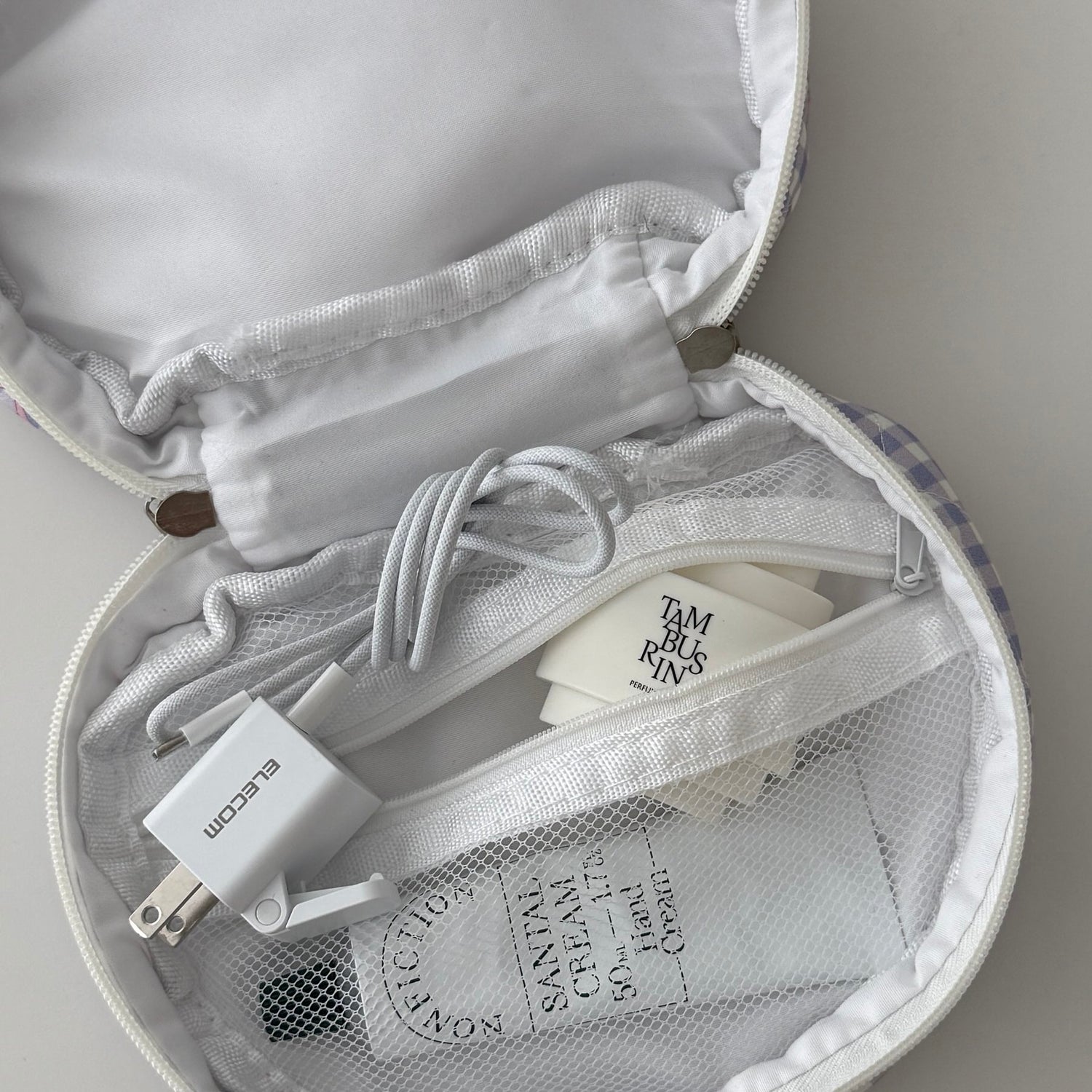 gingham check quilting pouch