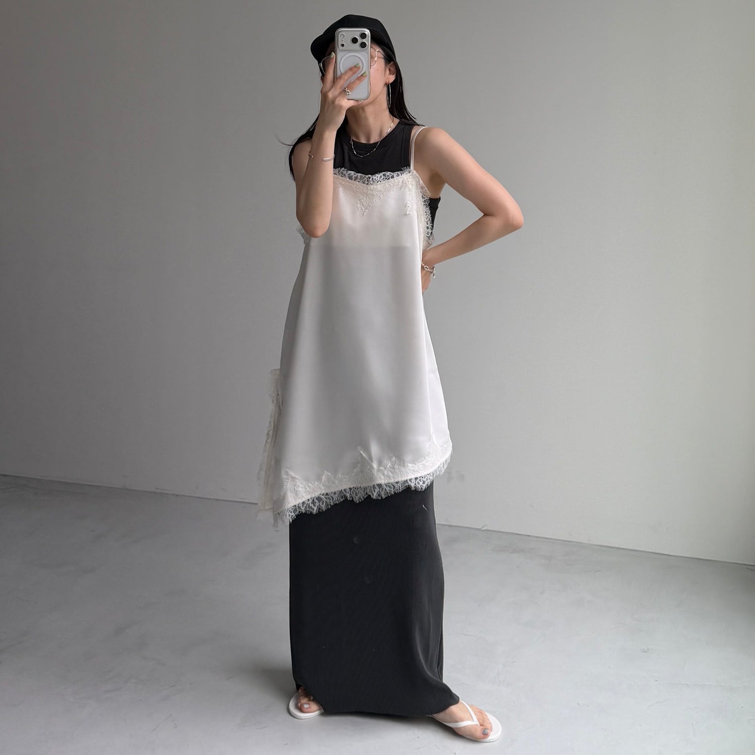 milky lace camisole / ivory
