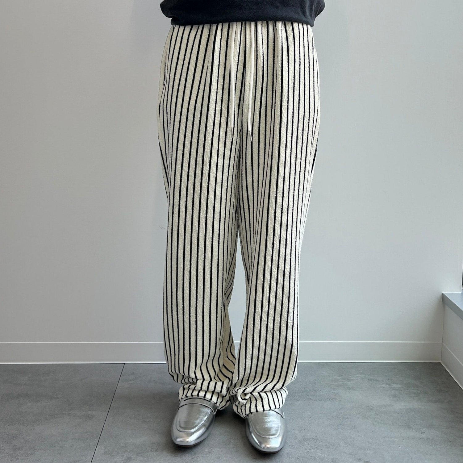 【SAMPLE】stripe towel pants  / ivory