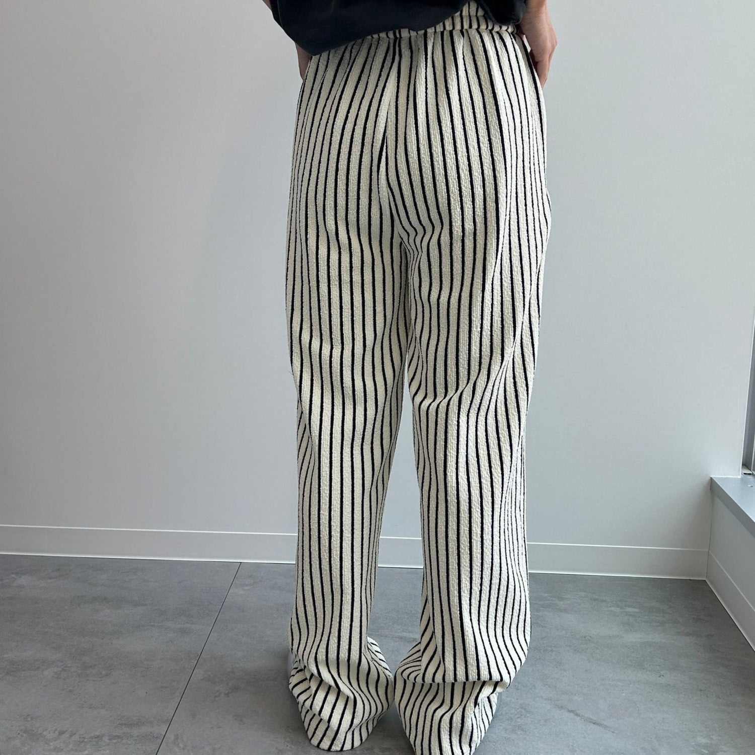 【SAMPLE】stripe towel pants  / ivory