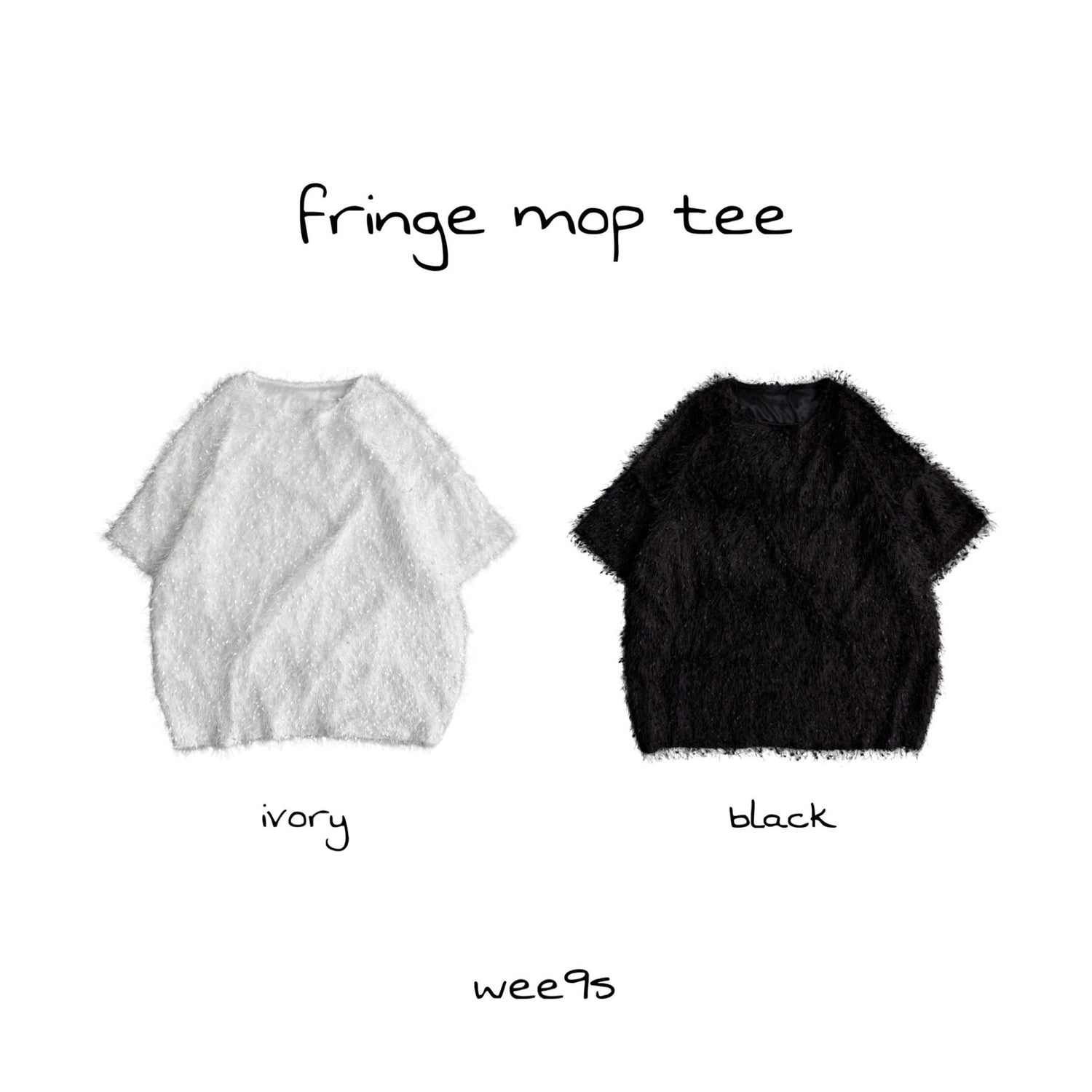 fringe mop tee / ivory