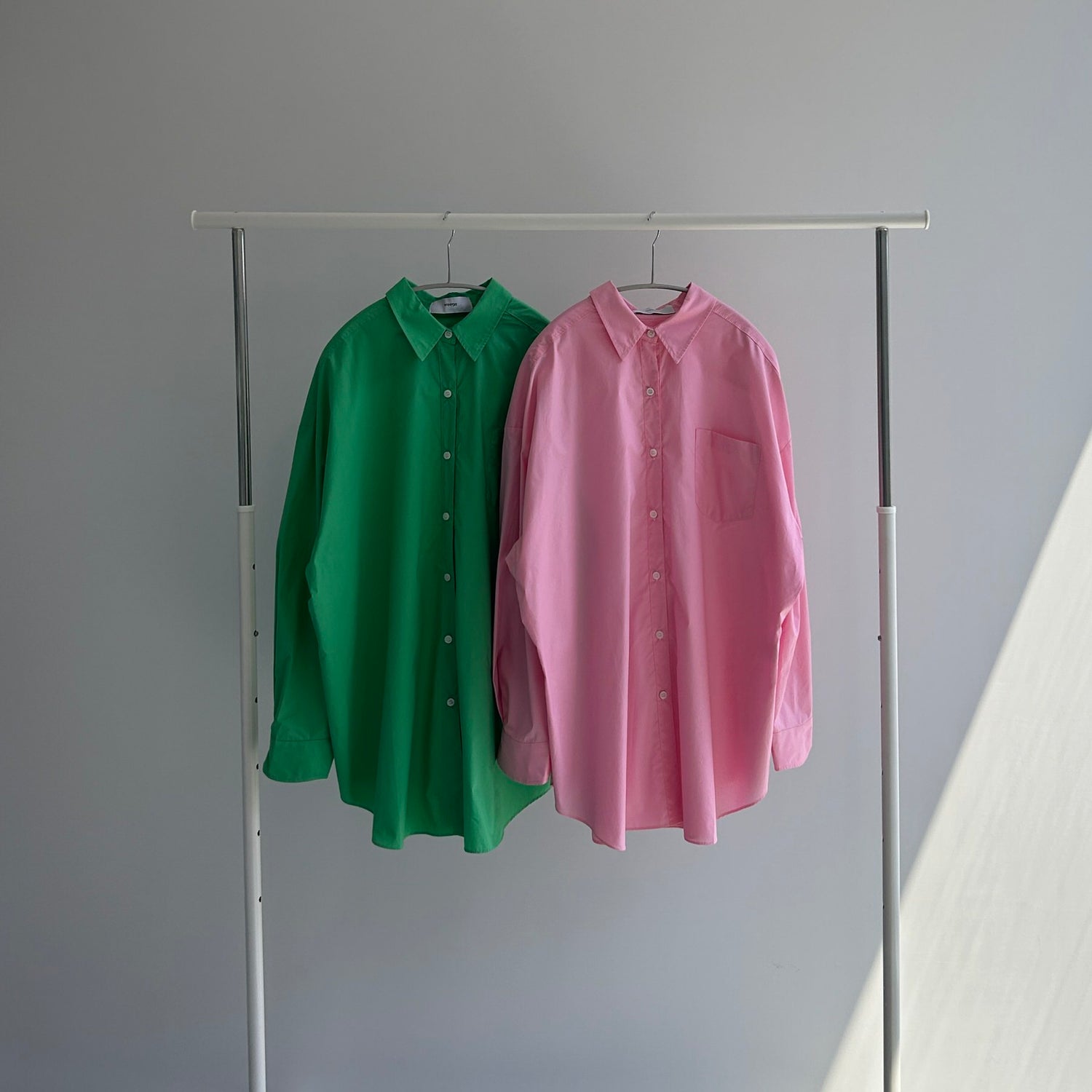 【SAMPLE】over size color shirt / green