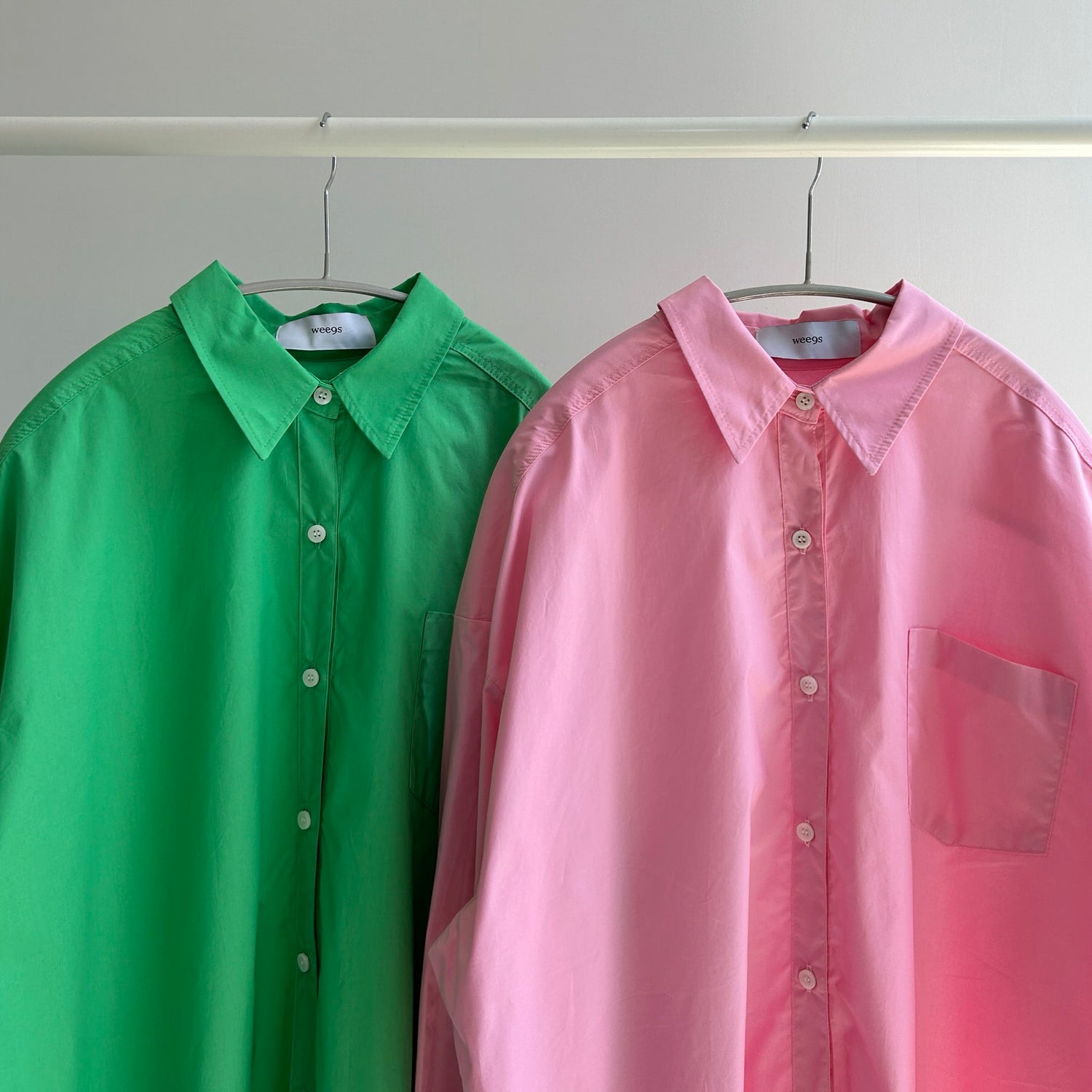 【SAMPLE】over size color shirt / pink