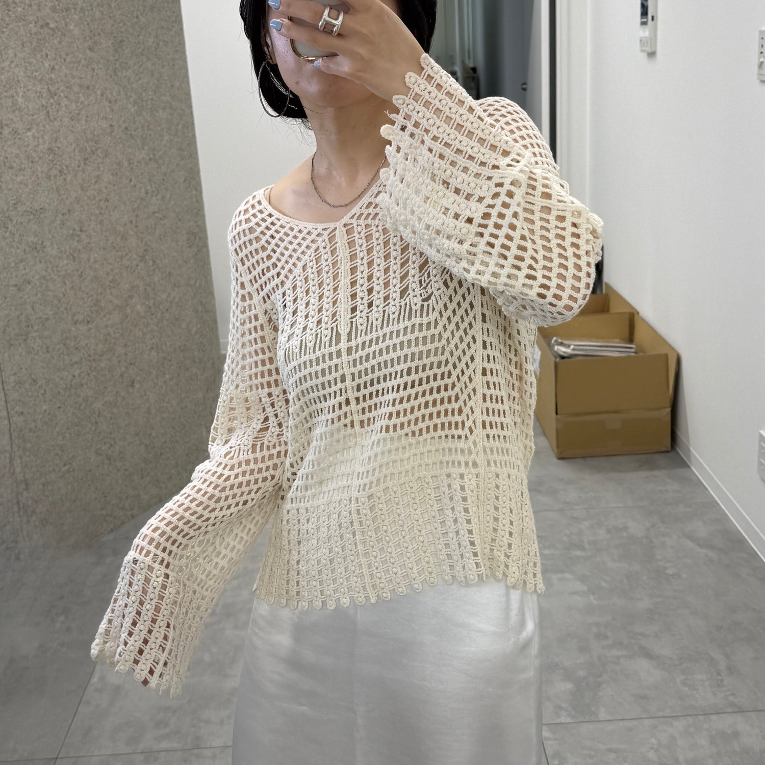 【SAMPLE】mesh tops / beige