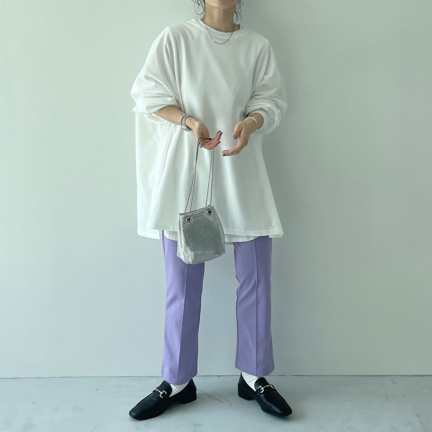 center line relax sweat pants / lavender