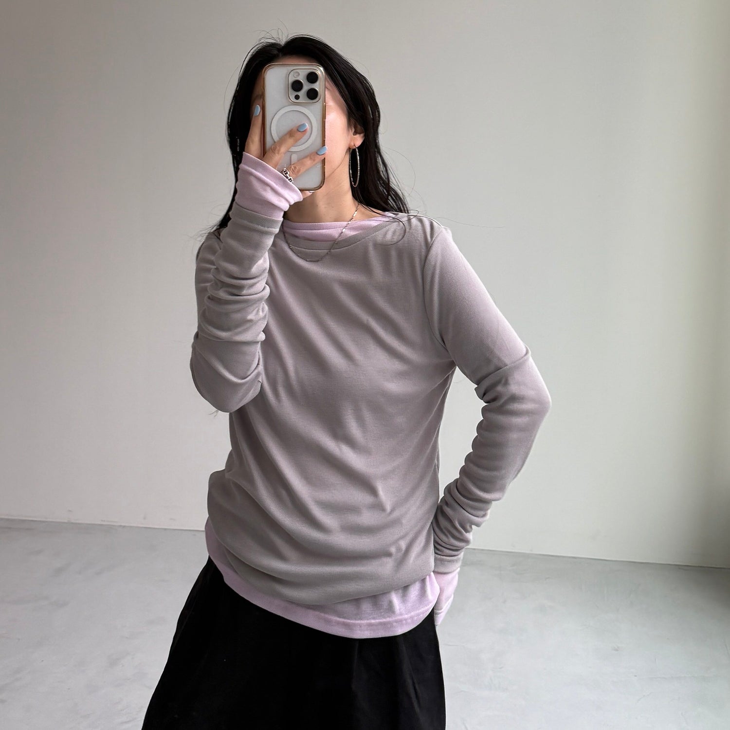 KASANE sheer tee / brown