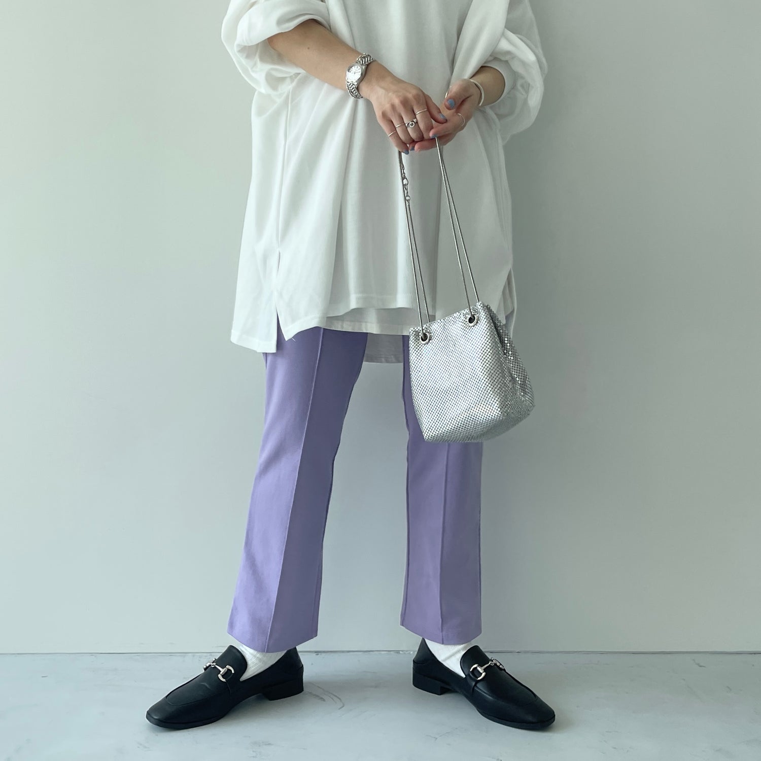 center line relax sweat pants / lavender