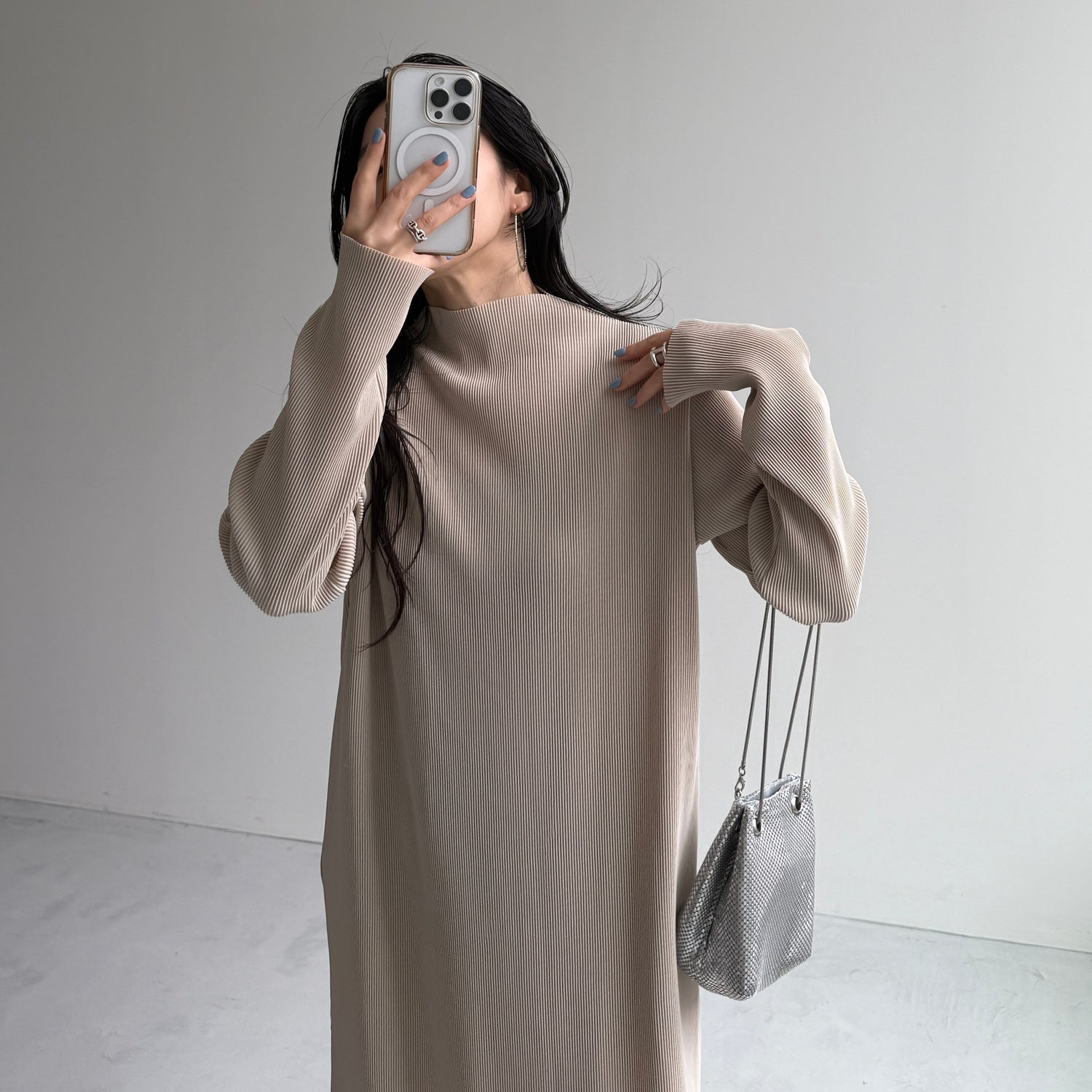 daily daily super stretch pleats one piece / ivory [FREE or LONG]プチハイ