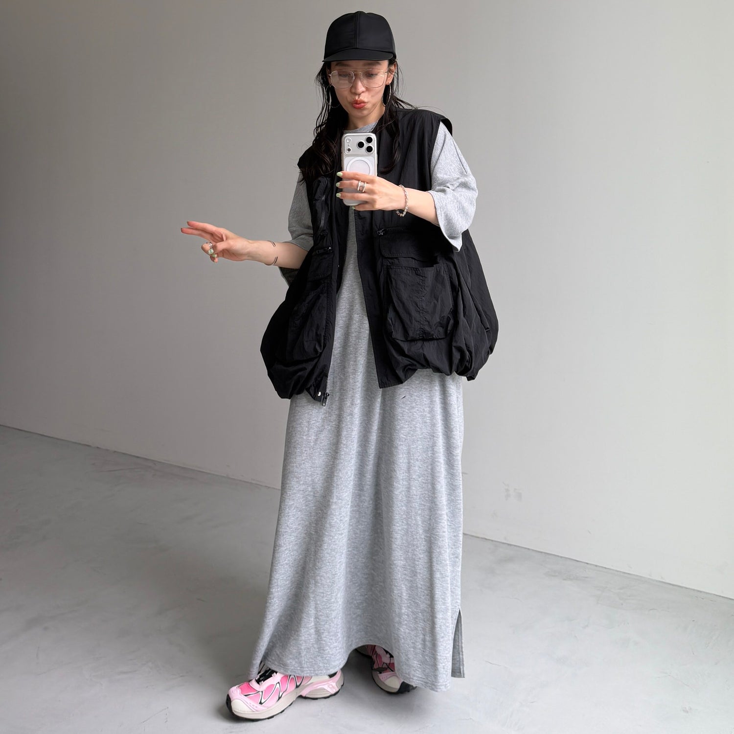 HANSODE super loose light sweatee one piece / gray [3size]