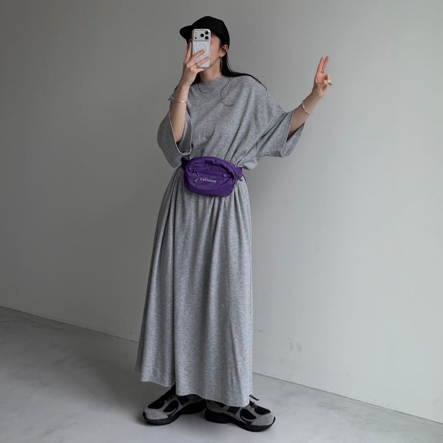 HANSODE super loose light sweatee one piece / gray [3size]