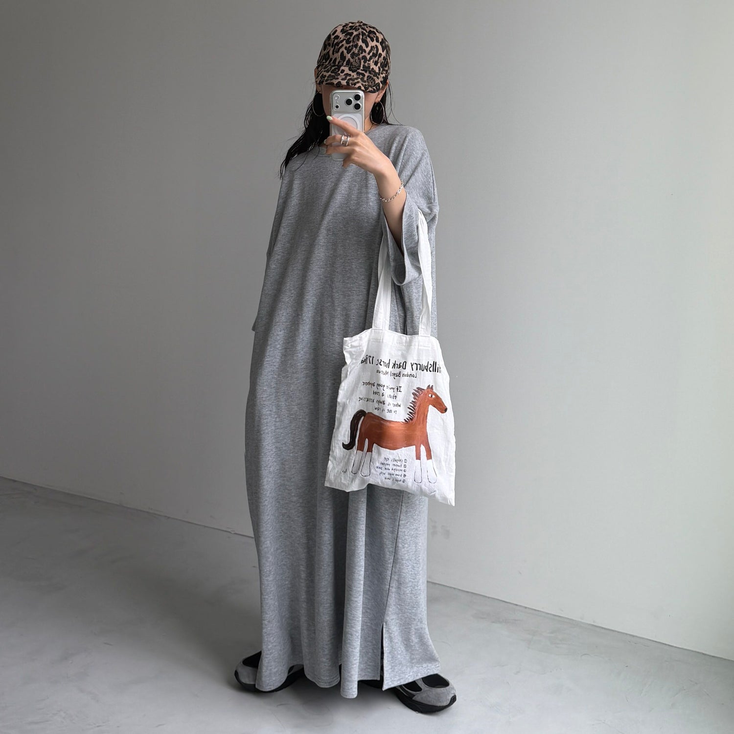 HANSODE super loose light sweatee one piece / gray [3size]