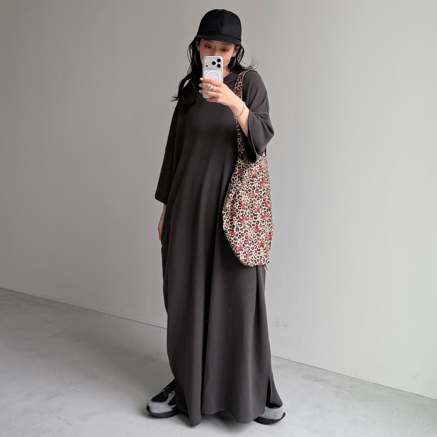 HANSODE super loose light sweatee one piece / charcoal [3size]