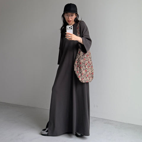 HANSODE super loose light sweatee one piece / charcoal [3size]