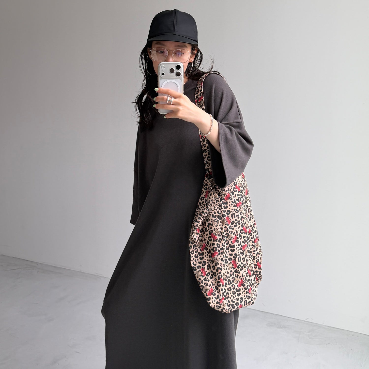 HANSODE super loose light sweatee one piece / charcoal [3size]