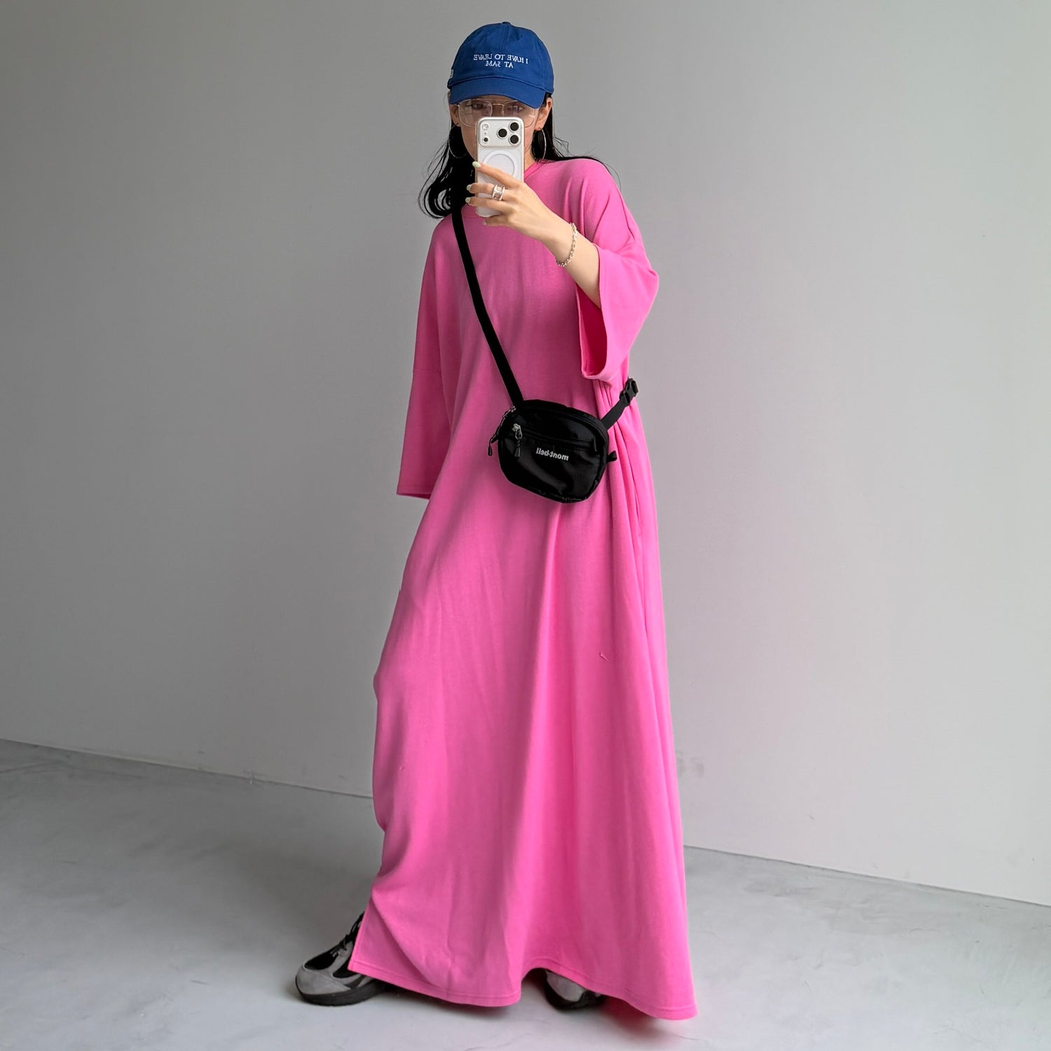 HANSODE super loose light sweatee one piece / cherry pink [3size]