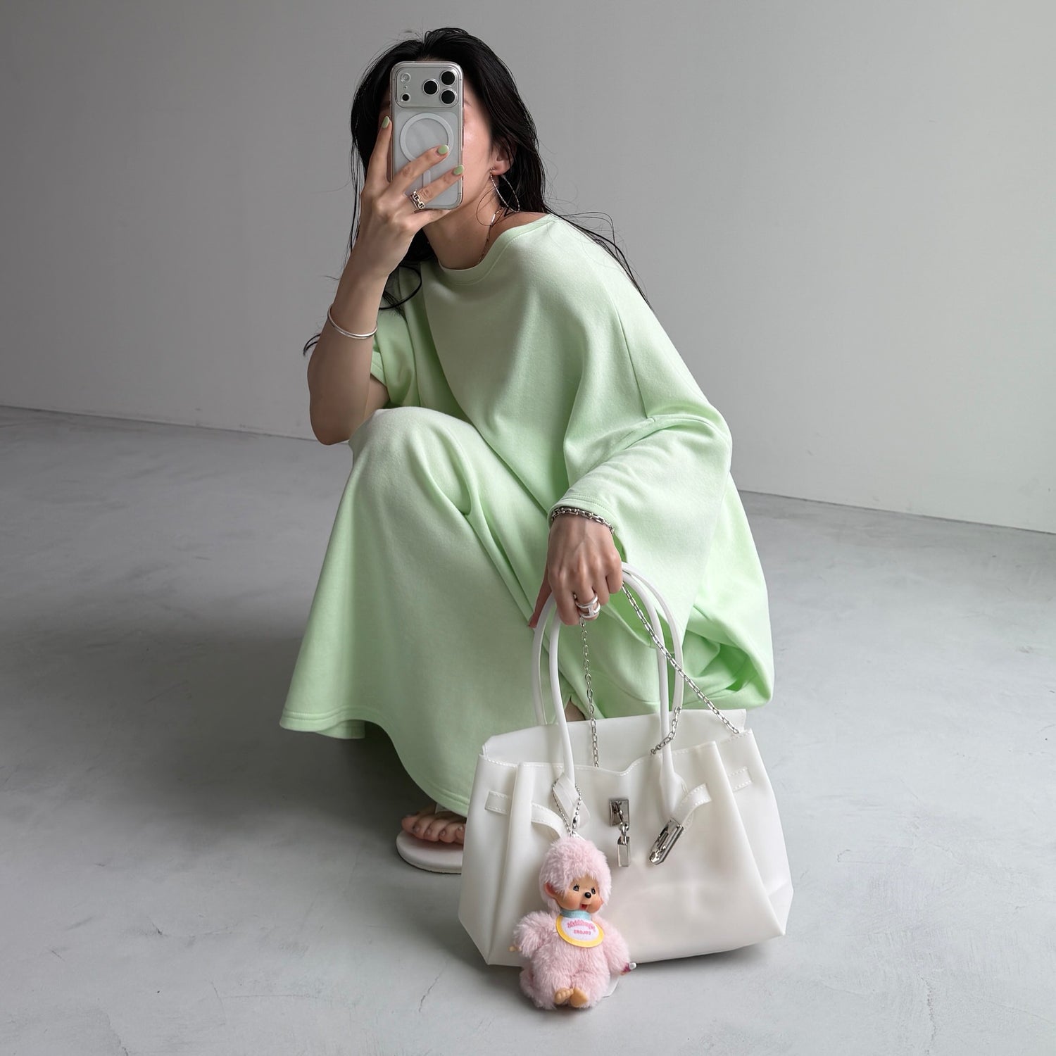 HANSODE super loose light sweatee one piece / mint [3size]